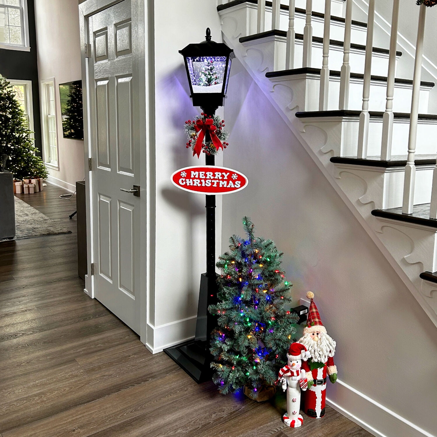 Fraser Hill Farm 5.9 ft Musical Snowy Christmas Street Lamp in Black, FSSL071A-BLK2 - Image 14