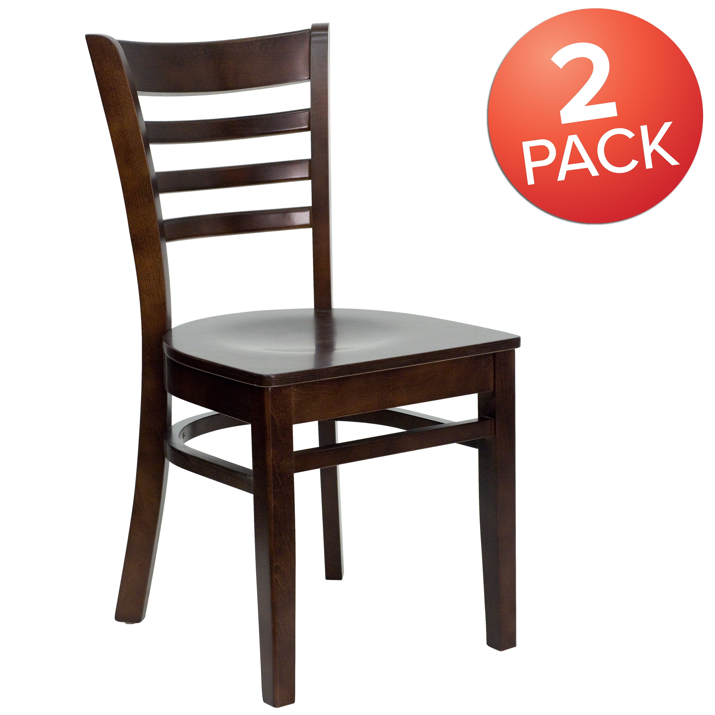 Ladder Back Chairs - Set of 2, Walnut - Image 4