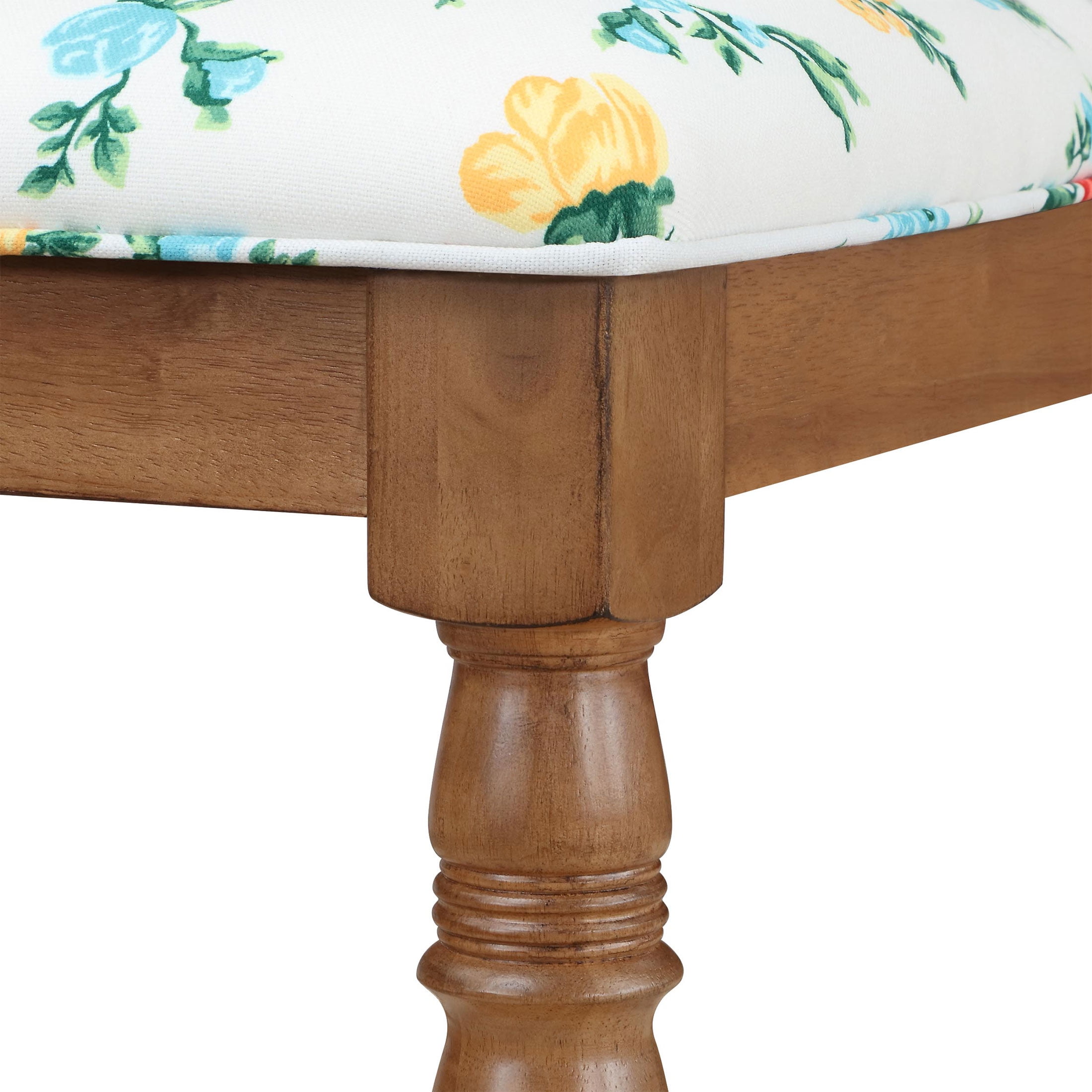 The Pioneer Woman Vintage Floral Bar Stools Made With Solid Wood Frame, Set of 2 - Image 7