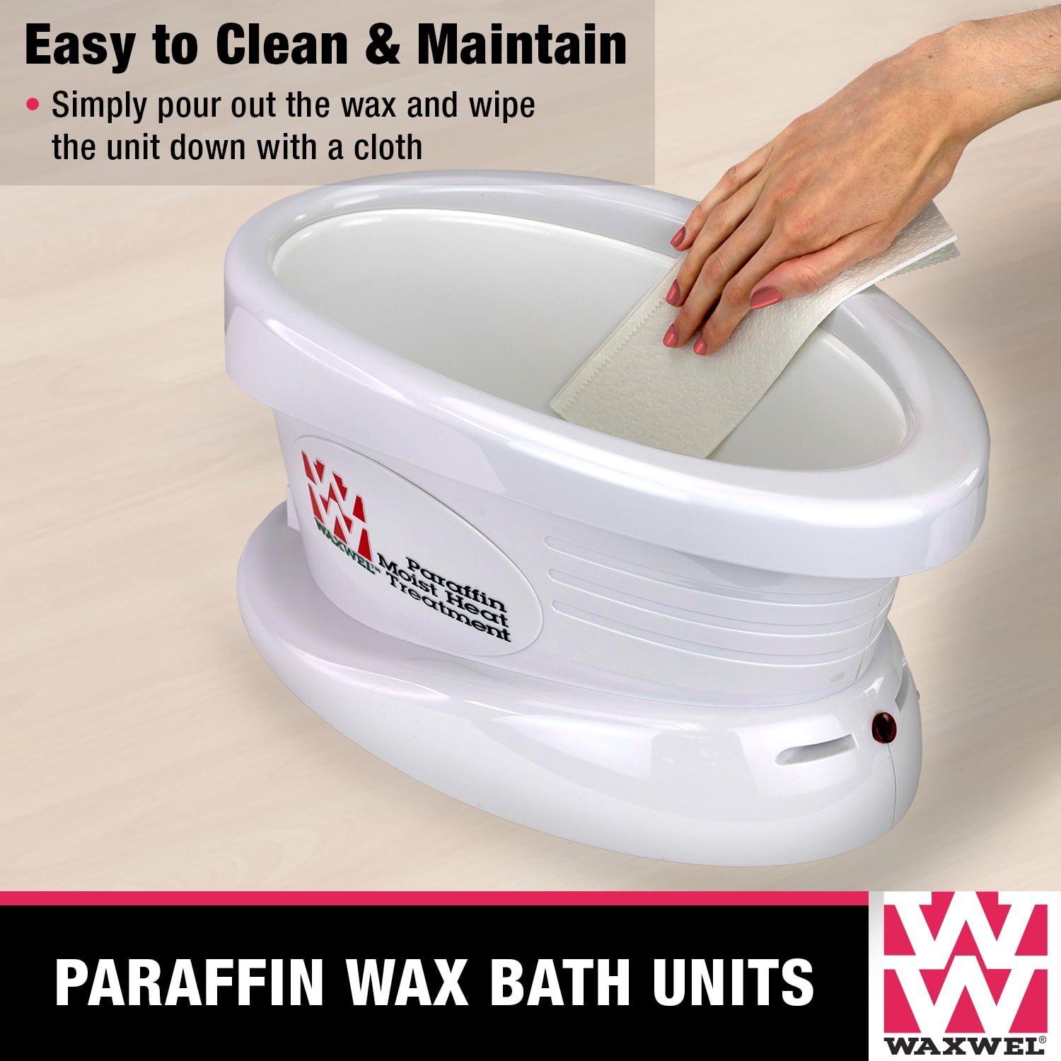 WaxWel Paraffin Wax Bath, Professional Home and Spa Soothing Moisturizing Therapy System, Wax Warmer, 65 Liners, 1 Thermal Hand Mitt, 1 Foot Bootie, 6 Pound Unscented Paraffin, Fragrance-Free - Image 6