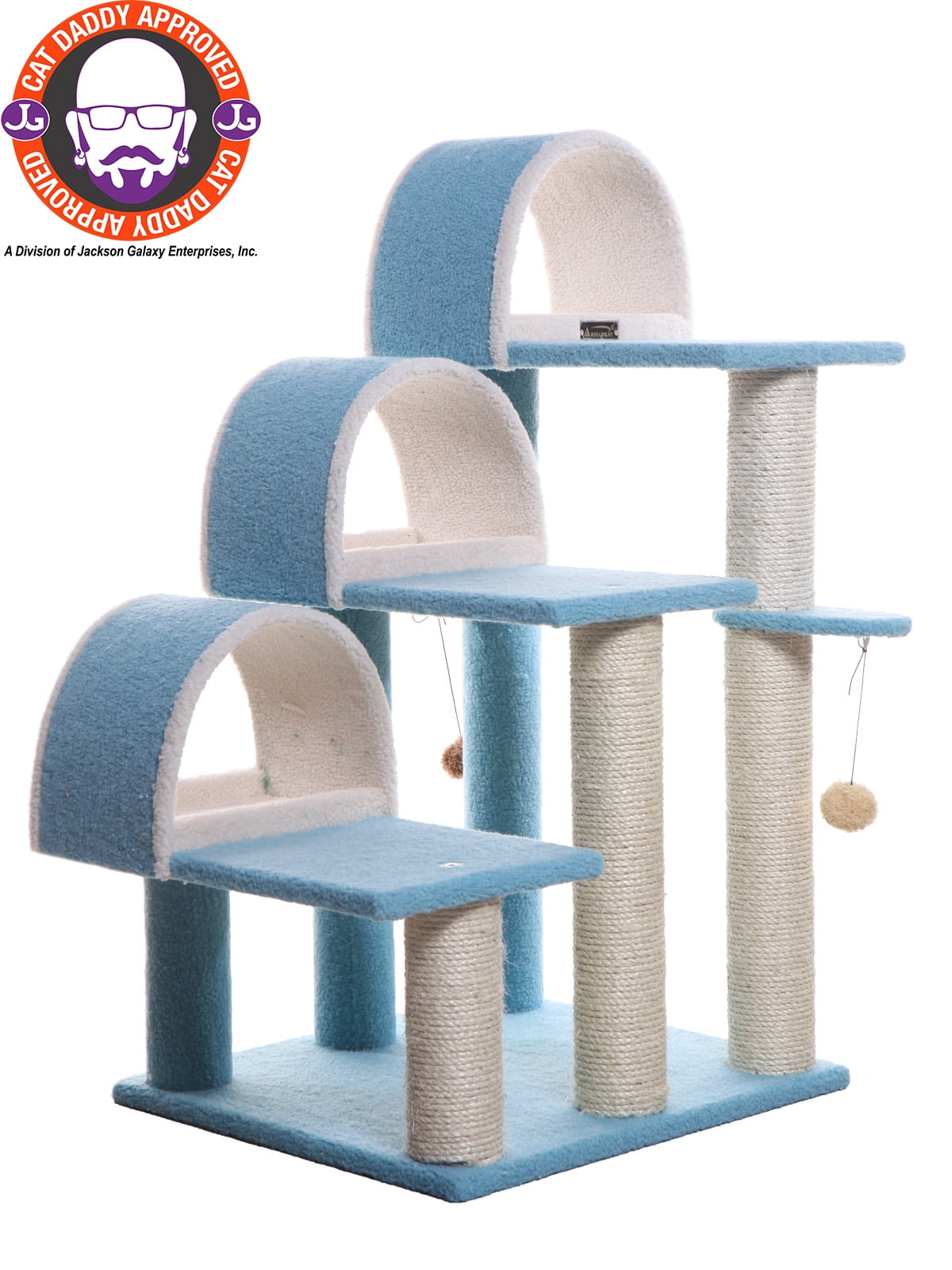 Armarkat Classic real wood Cat Tree Model B3803, 38 inch Sky Blue - Image 6