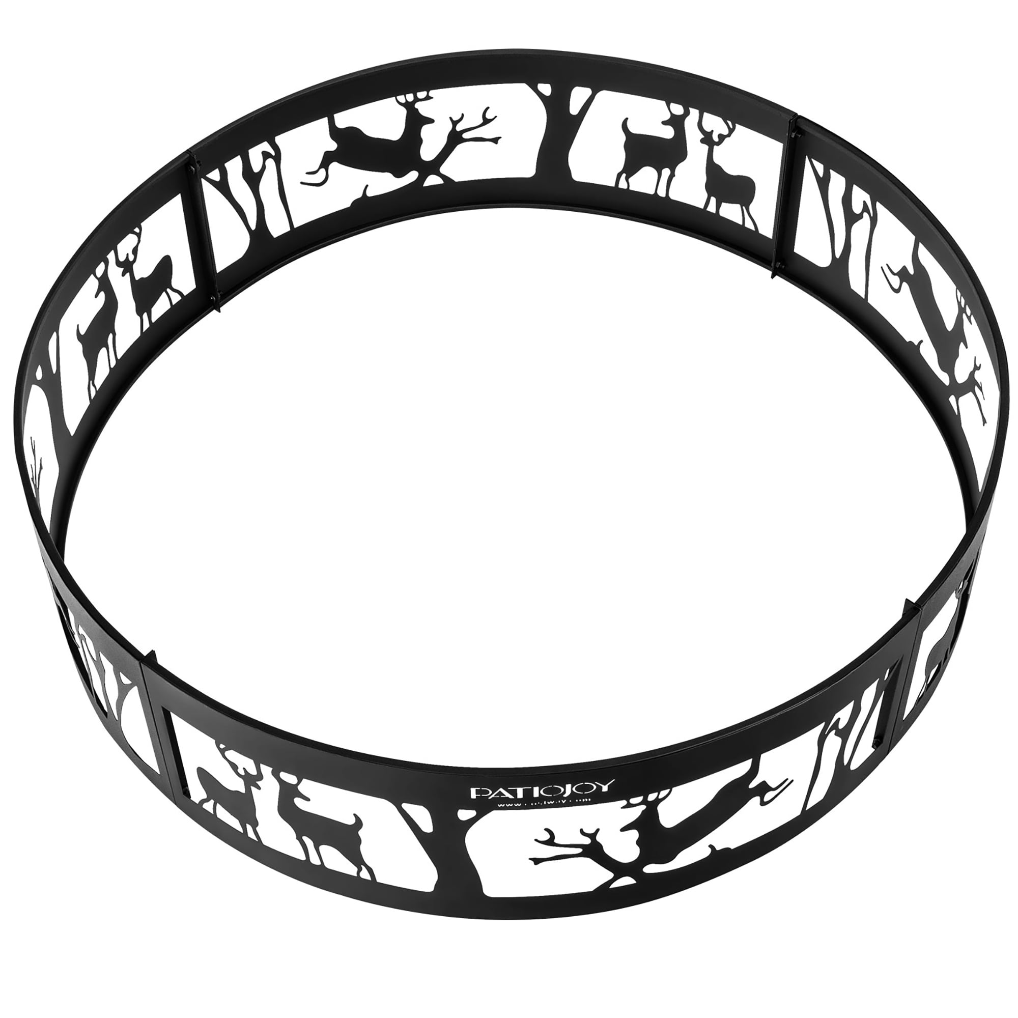 Costway 36'' Metal Fire Pit Ring Deer w/Extra Poker Bonfire Liner for Campfire - Image 11