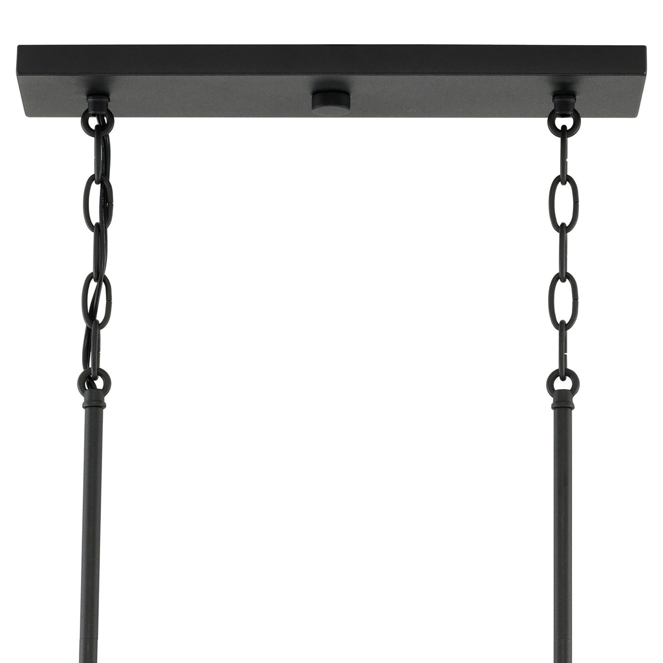 Briarwood Collection Five-Light Textured and Cerused Black Farmhouse Style Linear Island Chandelier Light - Image 6