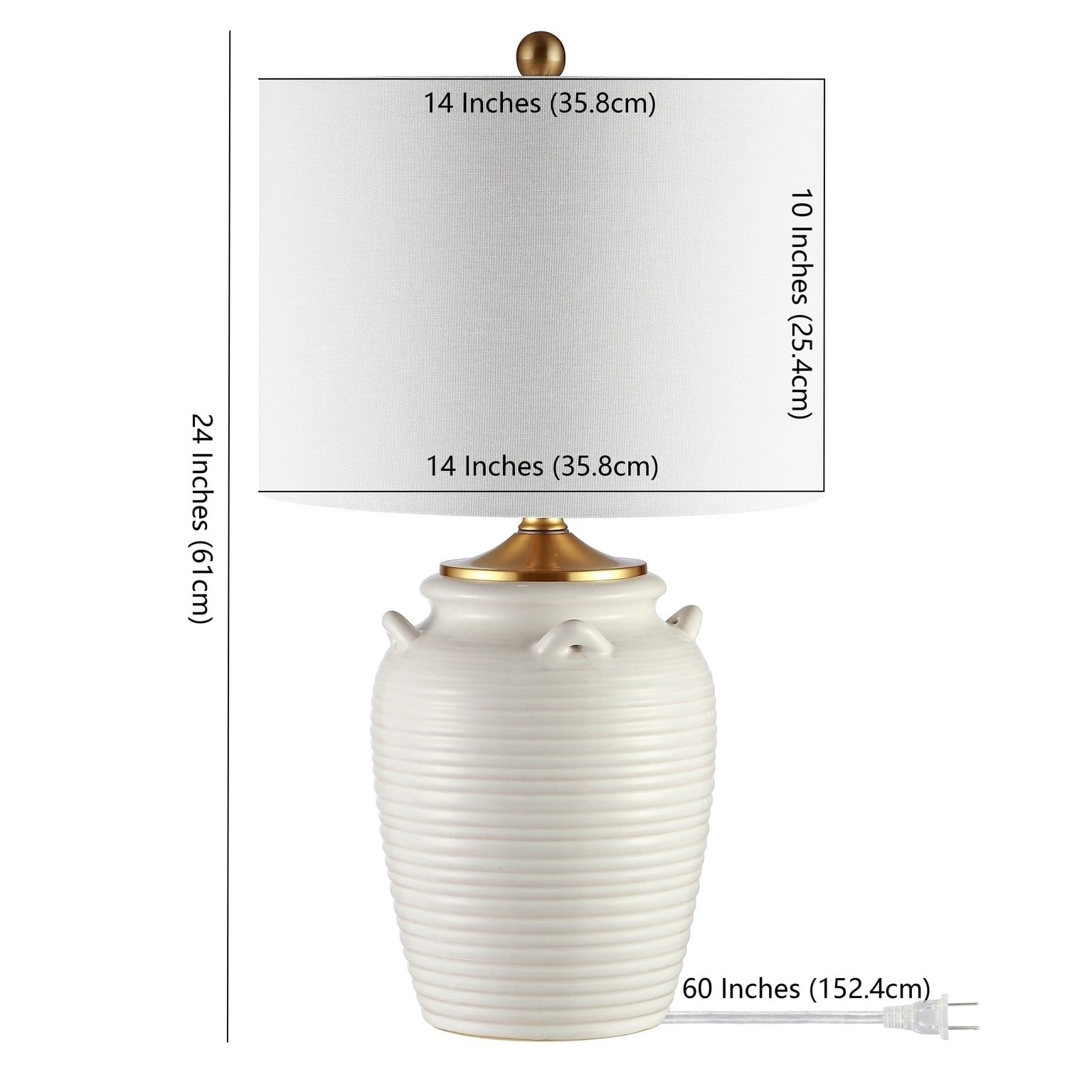 SAFAVIEH Lener 24 in. H Rustic Modern Table Lamp, Ivory - Image 5