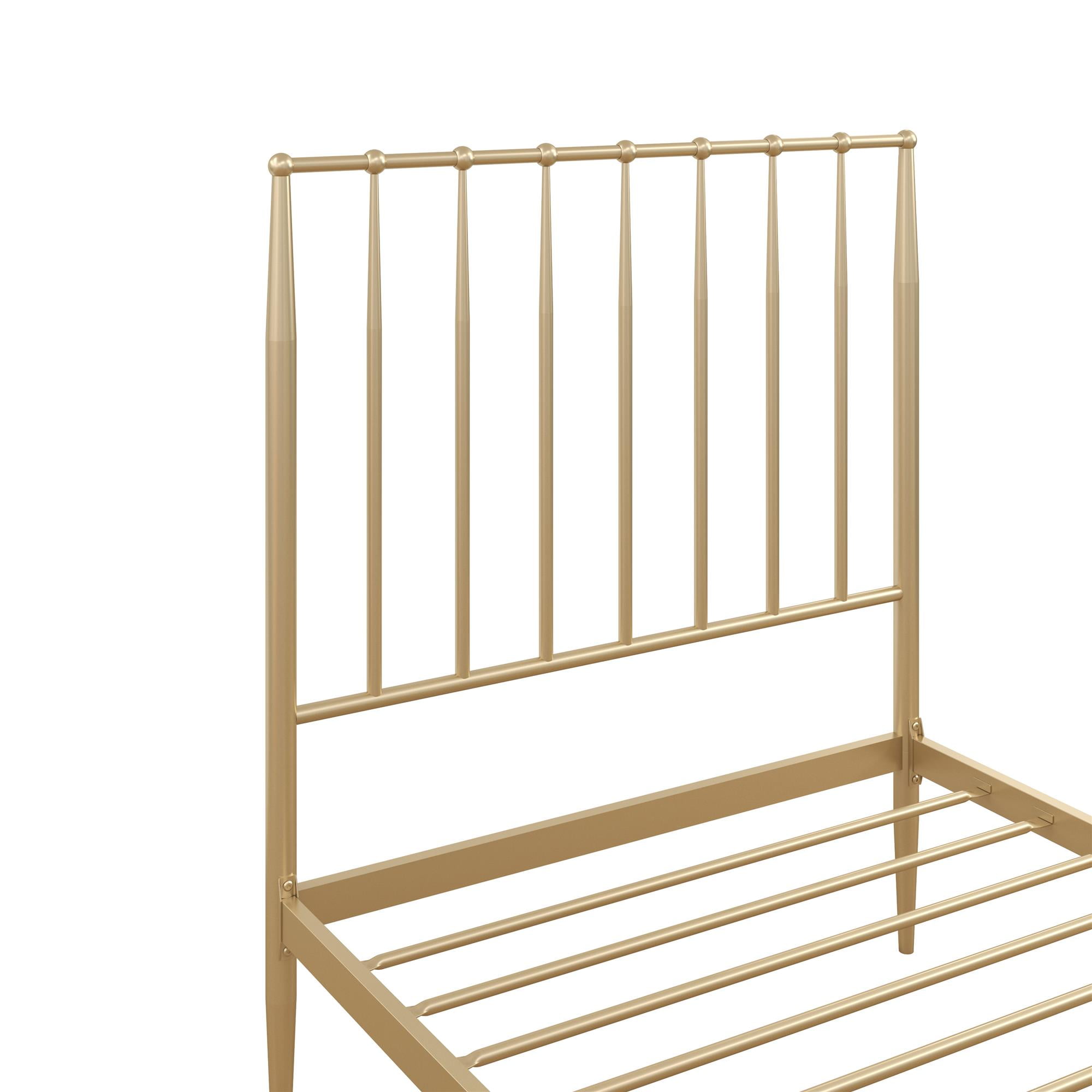 DHP Giulia Metal Platform Bed with Headboard and Underbed Storage Space, Twin, Gold - Image 13