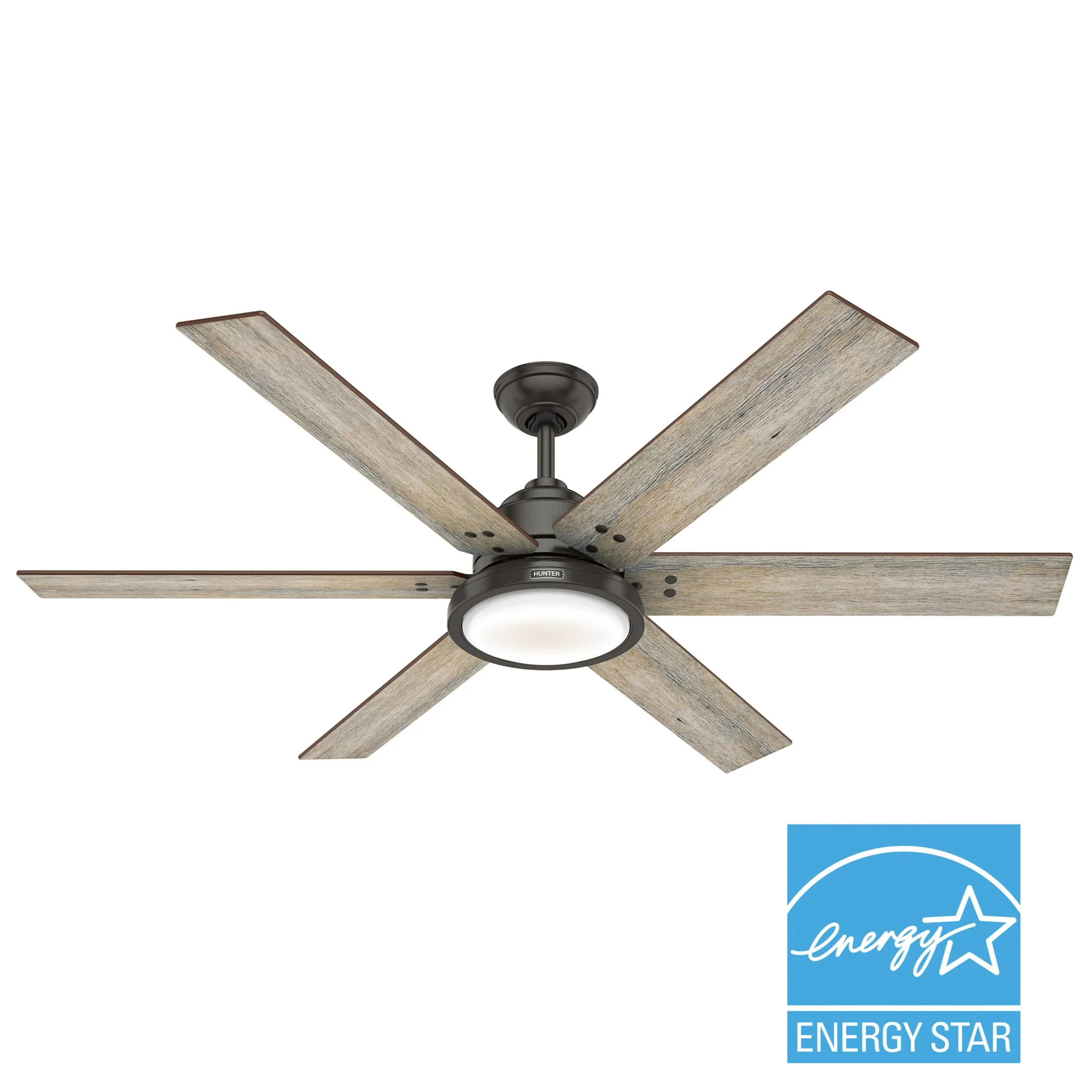Hunter - Warrant Indoor Ceiling Fan With Light, Wall Control, 60-inch, Noble Bronze, Casual-style, 6-speed, Energy Star, 59461, for living rooms, bedrooms, home offices, kitchens - Image 16