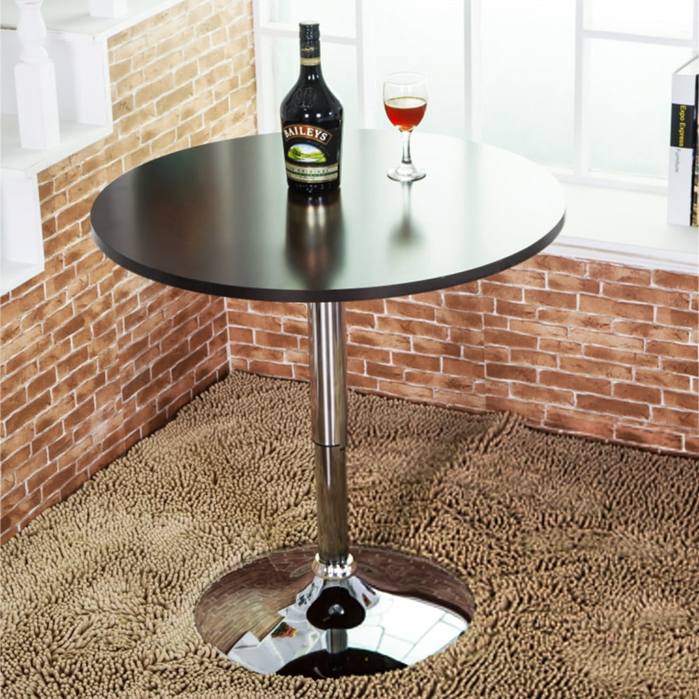 Renwick 27.5"- 36" Adjustable Pub Round Table with 360° Swivel for Bistro Cafe, Black Top - Image 2