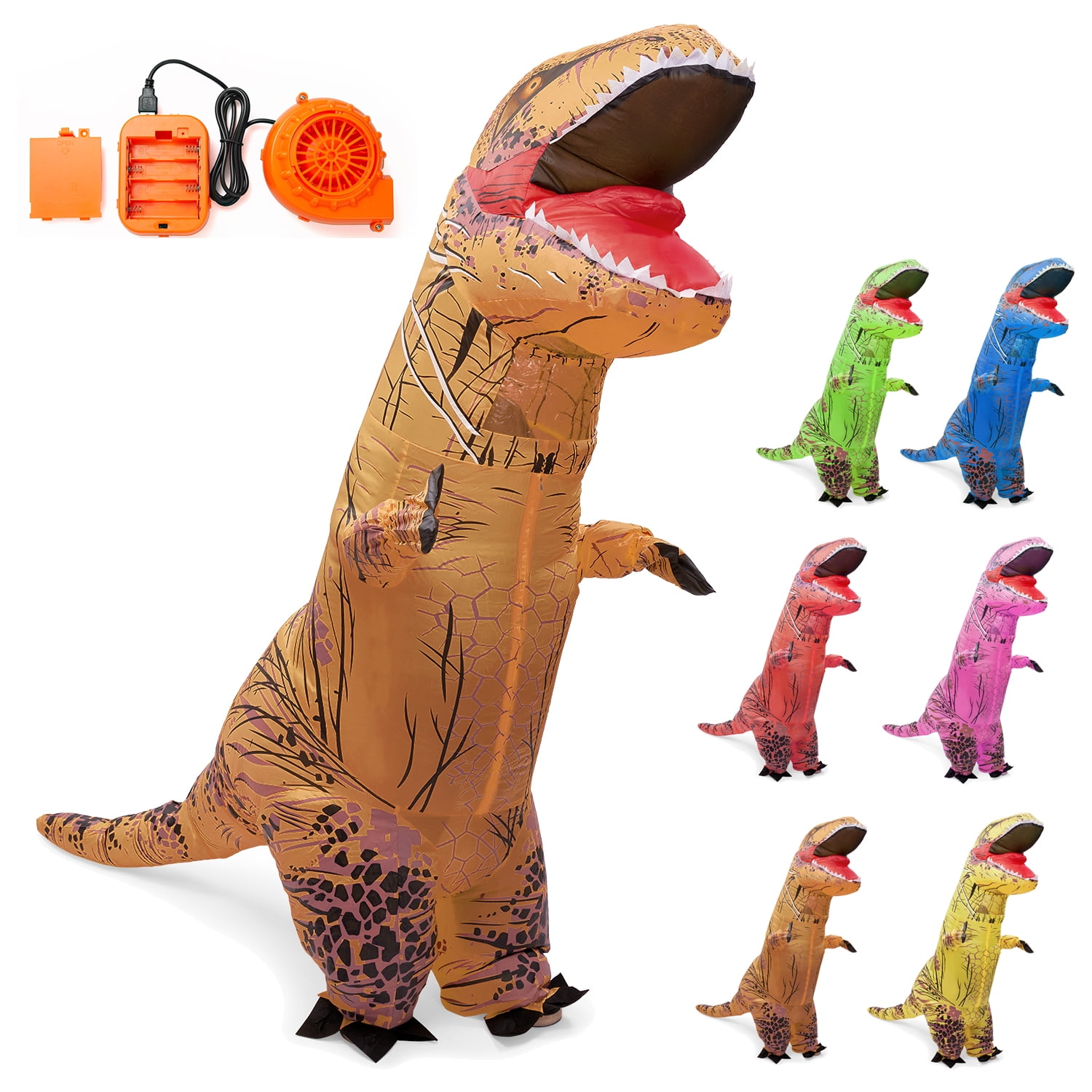 Inflatable Dinosaur Costume for Adult , Fancy Dinosaur Suit Blow up Full Body Dino Costume for Halloween Cosplay Party - Image 3