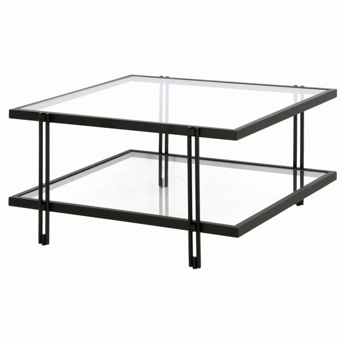 Evelyn&Zoe Inez 32" Wide Square Coffee Table in Blackened Bronze - Image 4