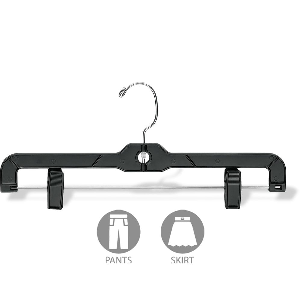 The Great American Hanger Company Classic Plastic Bottom Hanger with Adjustable Clips Black/100 - Image 3