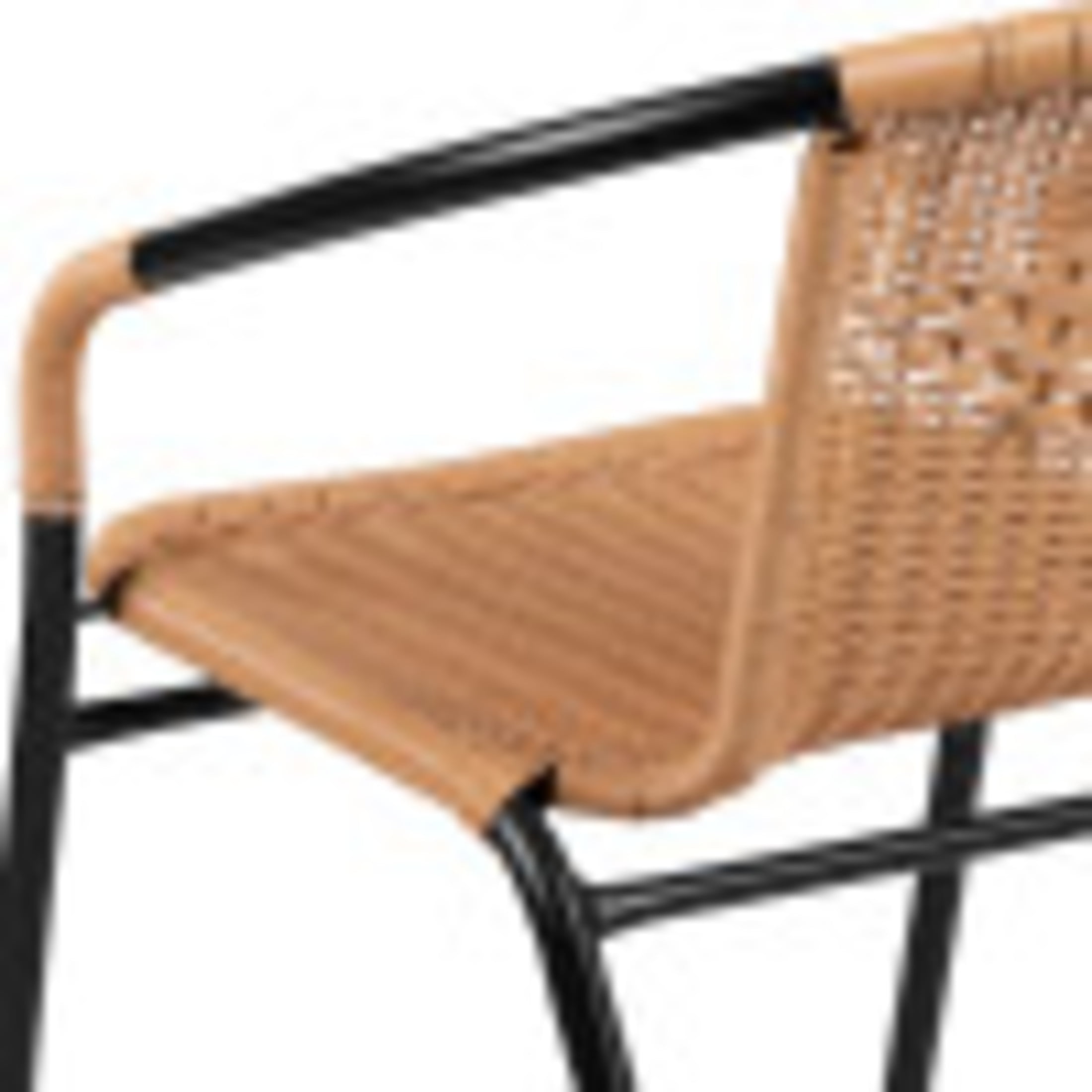 Flash Furniture Lila 4 Pack Beige Rattan Indoor-Outdoor Restaurant Stack Chair - Image 14
