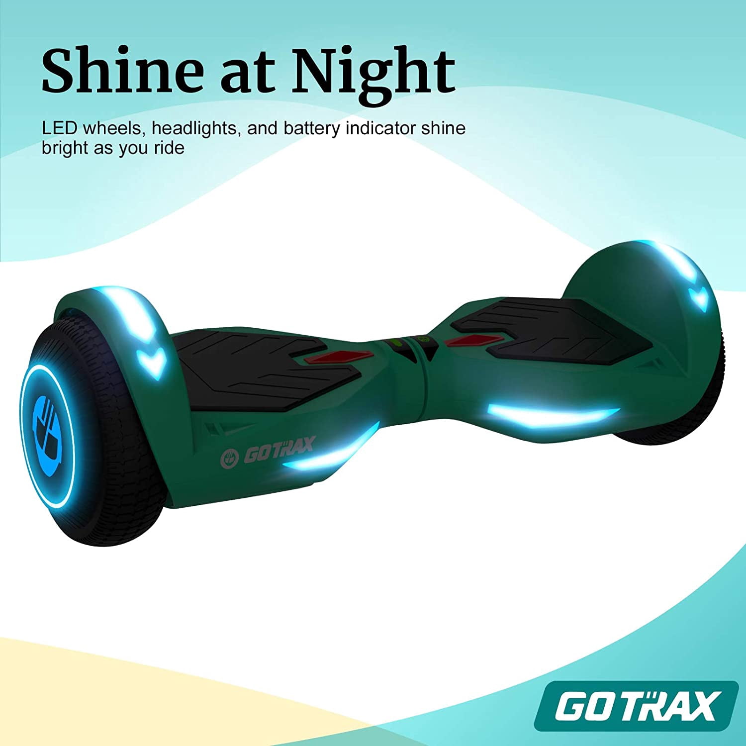 GOTRAX NOVA Hoverboard for Kids Ages 6+, 200W 6.5" LED Wheels&6.25mph HoverBoard for Kids, Teal - Image 10