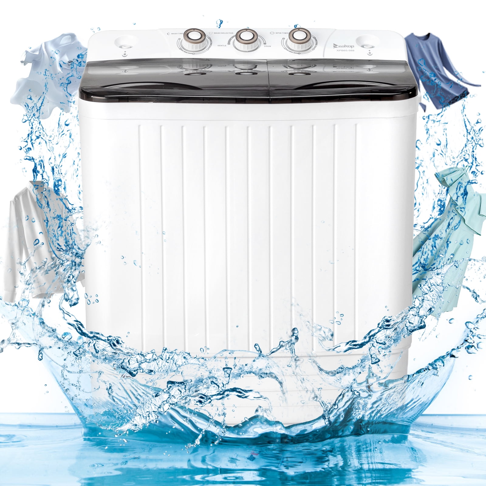 UbesGoo Compact Twin Tub Portable Mini Washing Machine 20lbs Total Washing Machine W/Drain Pump - Image 11