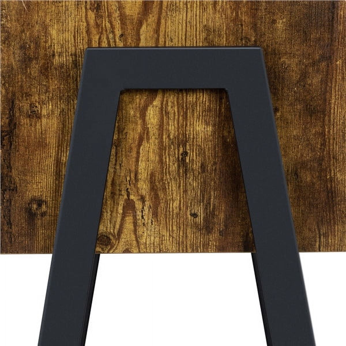 Renwick Industrial Small Space Nightstands with Iron Legs, Set of 2, Rustic Brown Finish - Image 3