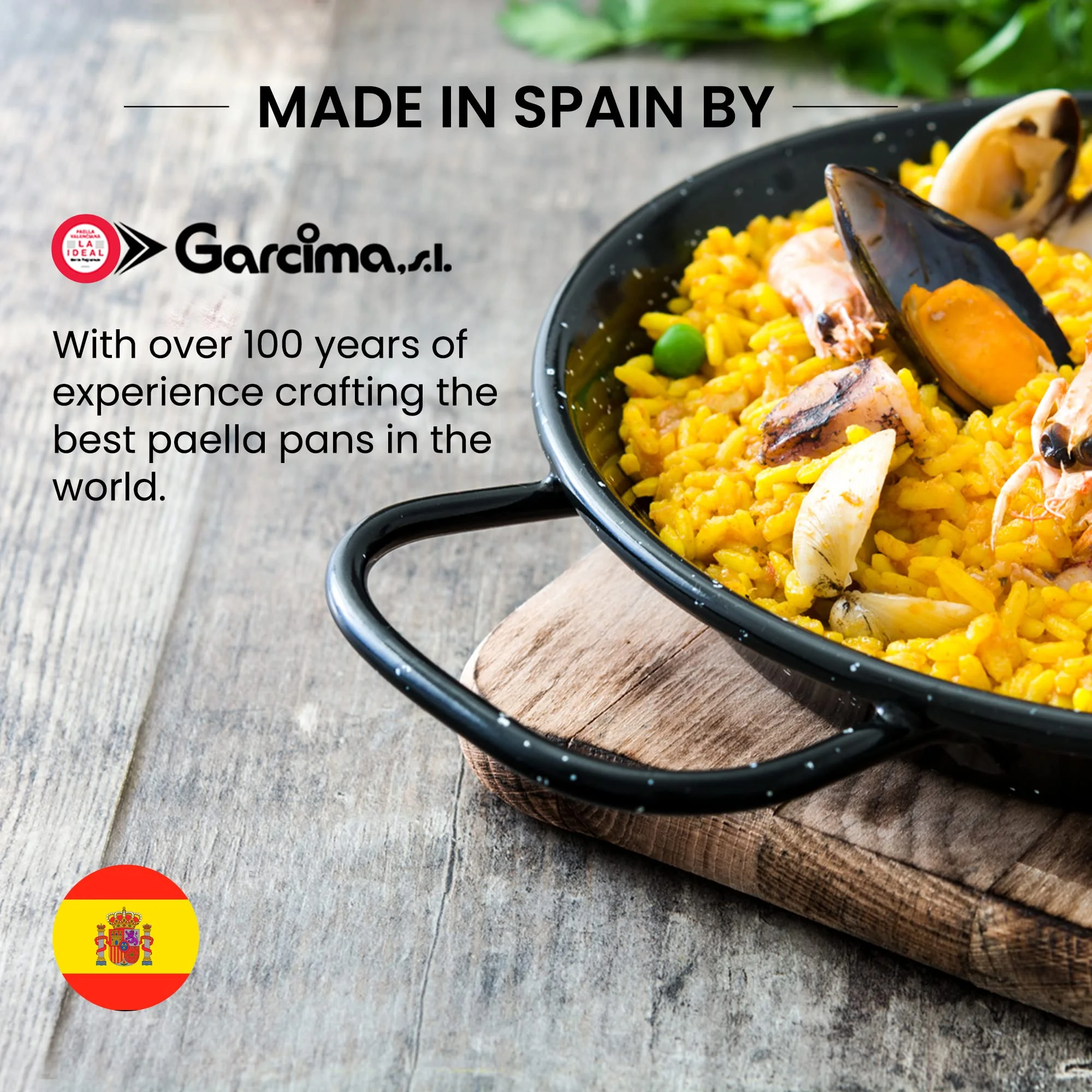 Machika Enameled Steel Skillet, Non Stick Paella Pan, Perfect for Camping and Outdoor Cooking, Rust Proof Coating 22 inch (55 cm) - Image 2