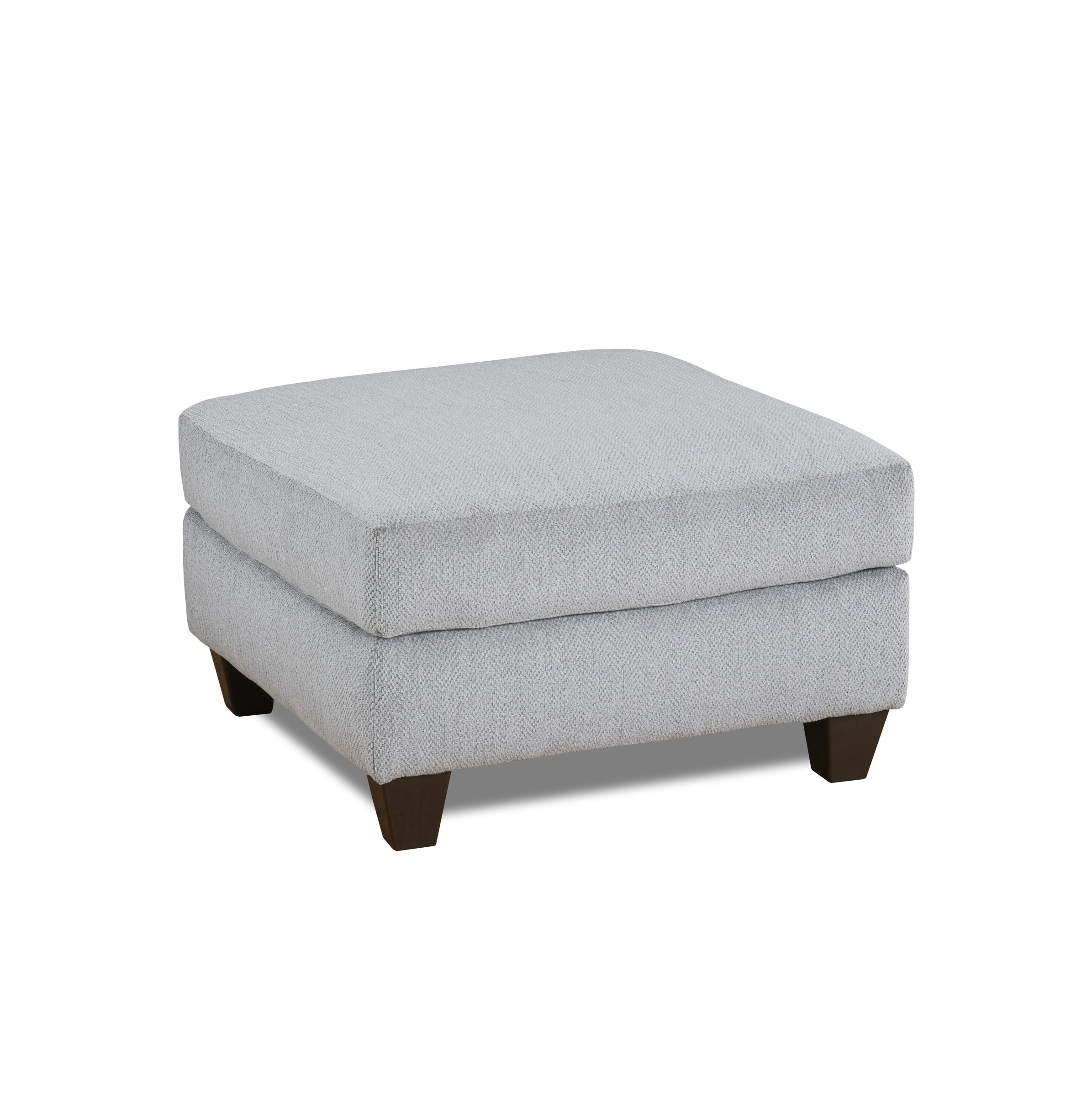 Roundhill Furniture Duleek Upholstered Cocktail Ottoman, Herringbone Silver - Image 5