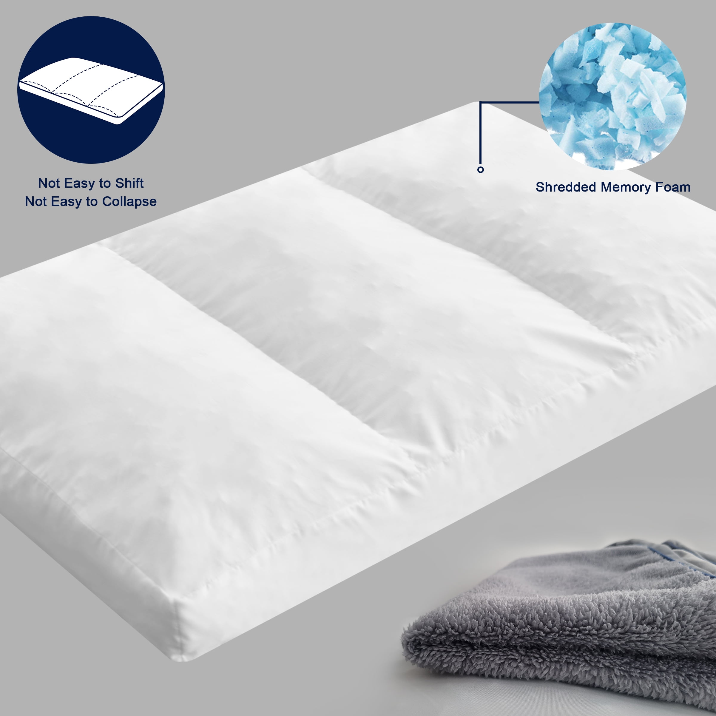 Subrtex Shredded Foam Soft Dog Bed, with Removable Washable Cover Anti-Slip Bottom, 36 x 27 x 4 inch - Image 5