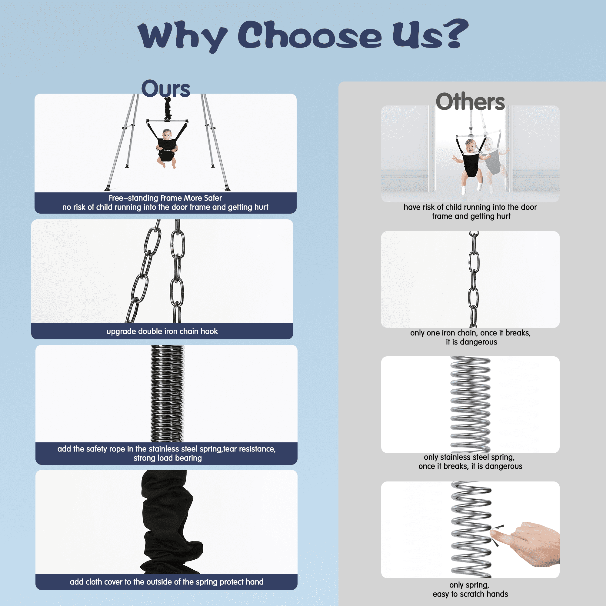 Cowiewie 2 in 1 Baby Jumper Bouncer or Walker for Activity Center for 6-24 Months Infant, Grey - Image 13