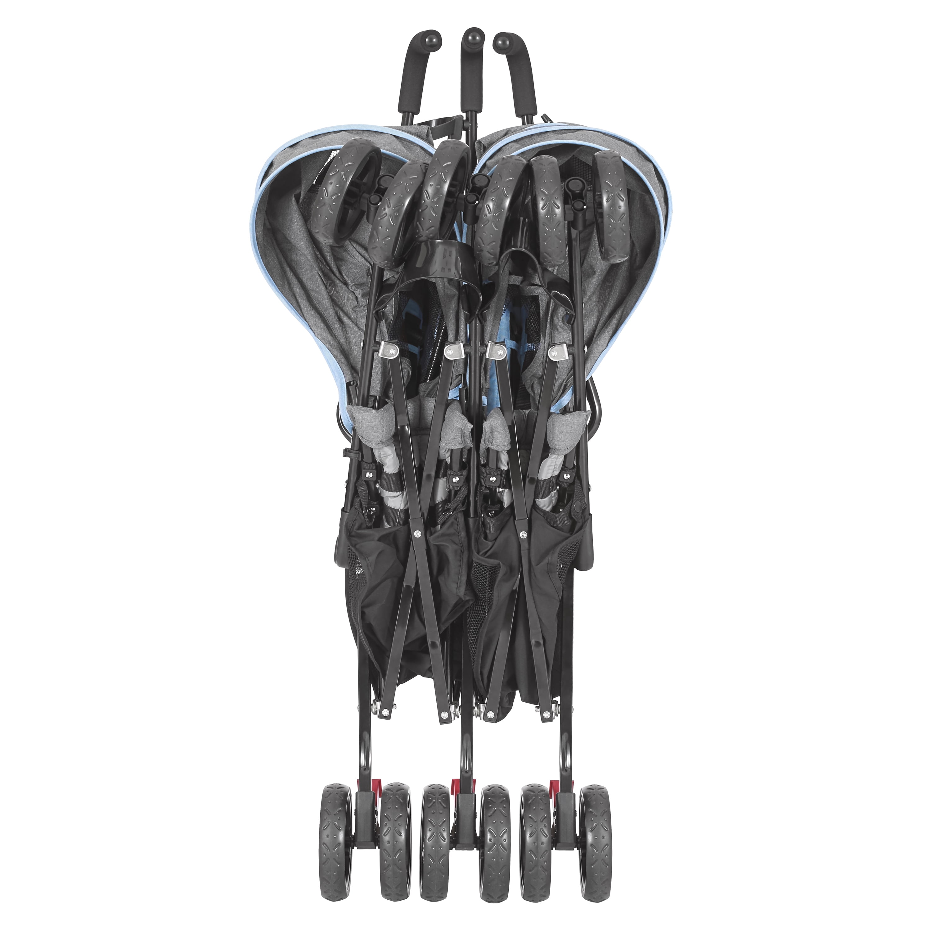 Dream On Me Volgo Twin Umbrella Stroller, Blue and Dark Grey - Image 9