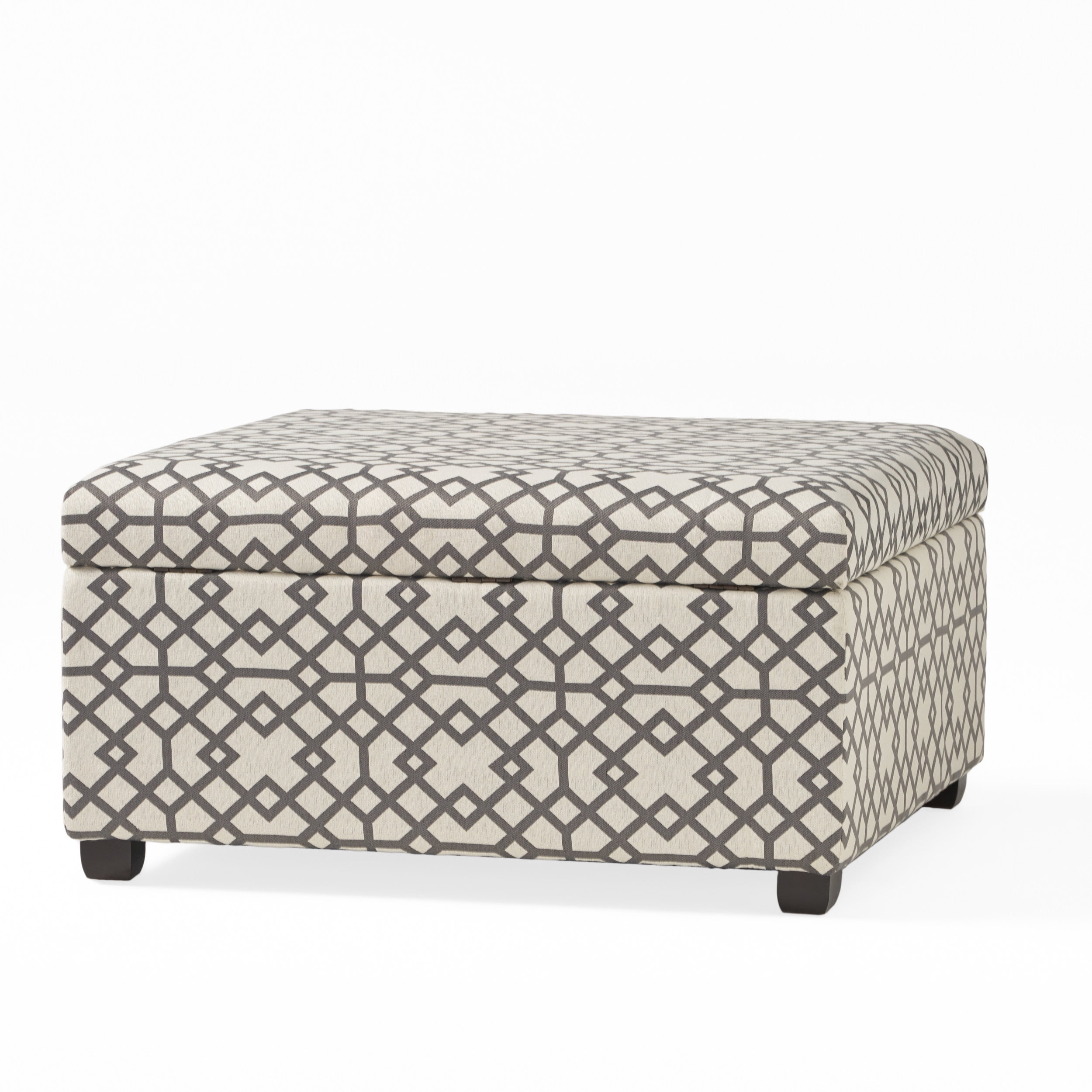 Noble House Bessley Square Lift Top Ottoman, Grey Geometric - Image 2