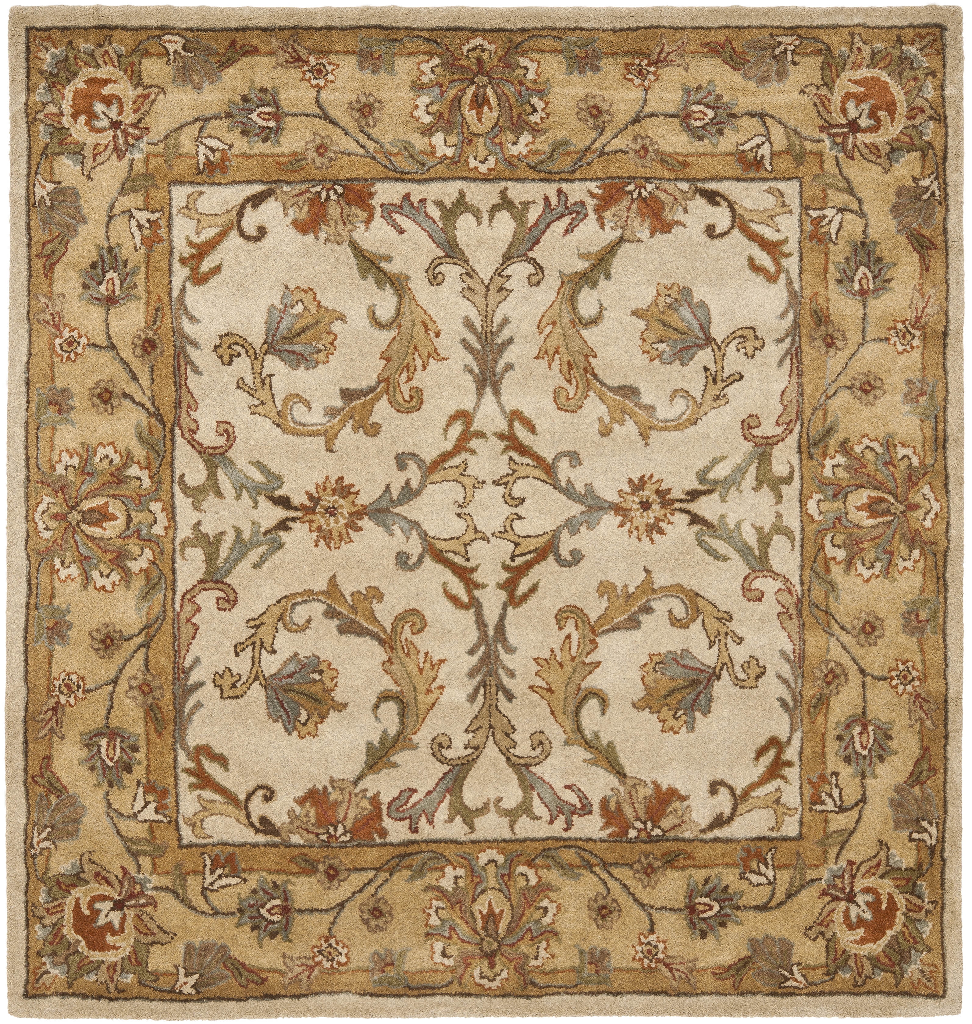 Safavieh Heritage Norwood Oriental Wool Area Rug, Beige/Gold, 6' x 6' Square - Image 6