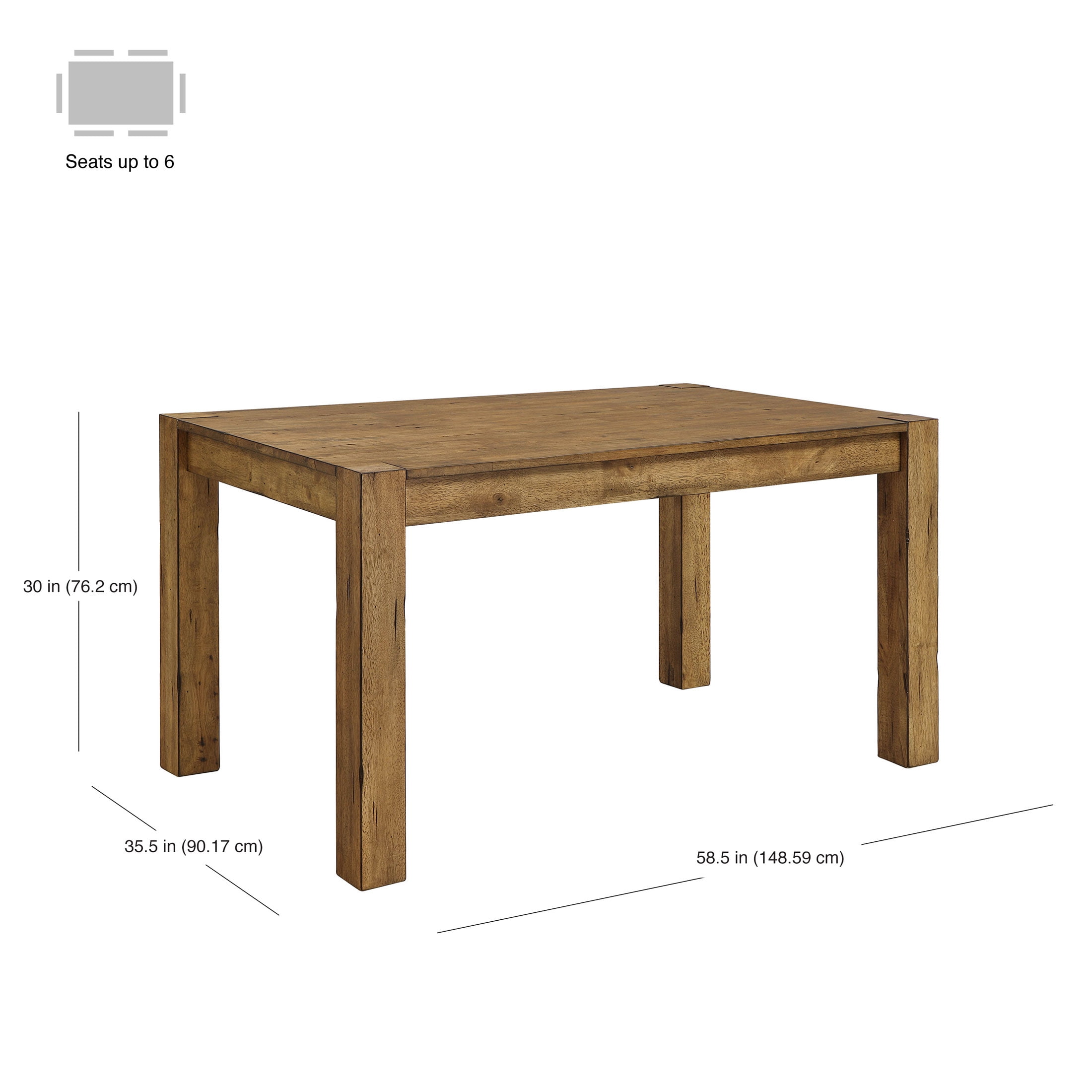 Better Homes & Gardens Bryant Dining Table, Rustic Brown - Image 9