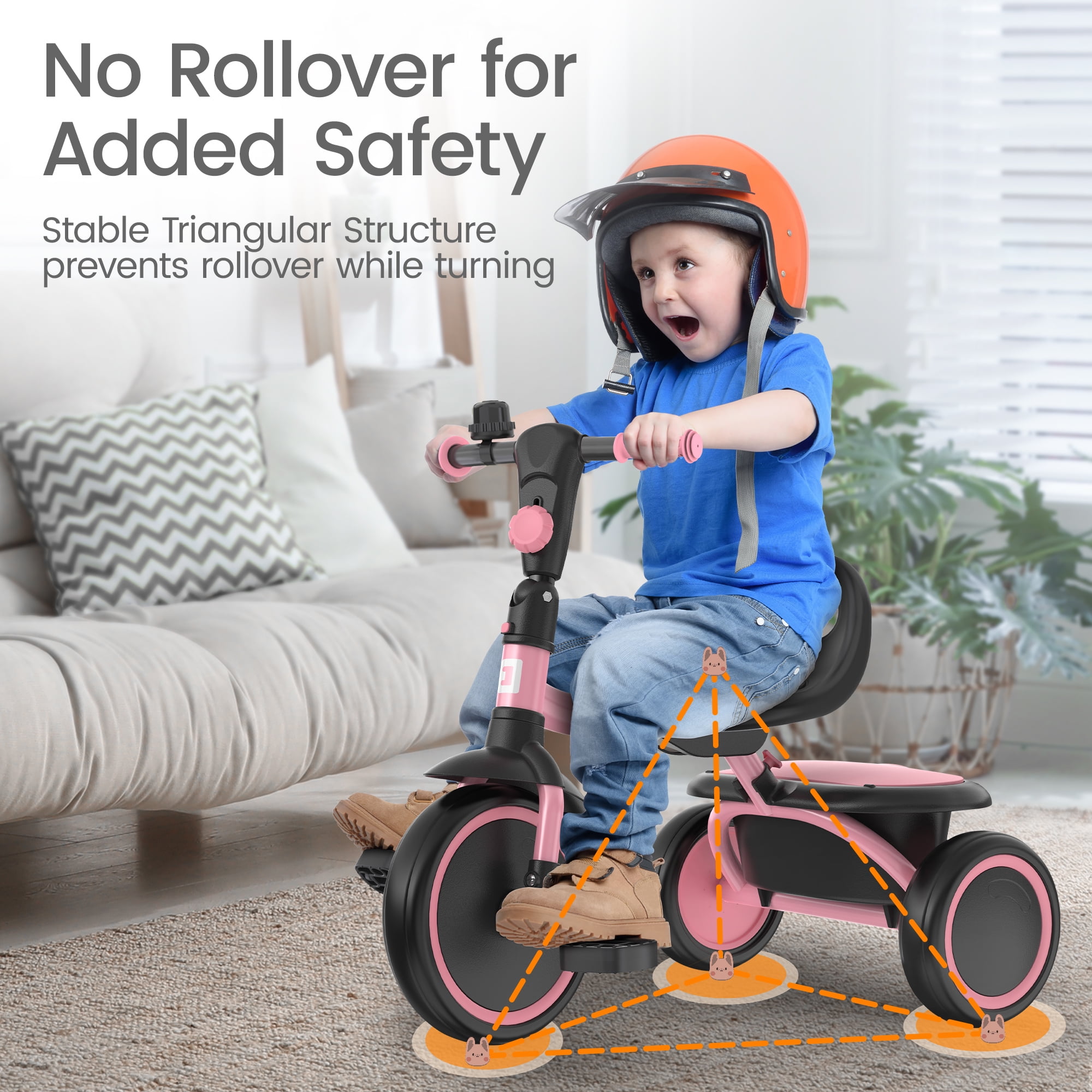 Besrey Toddler Tricycle for Ages 2-5 Years,Kids Trike for Girls and Boys with Bell,Toddler Bike Child Bicycles,Pink - Image 13