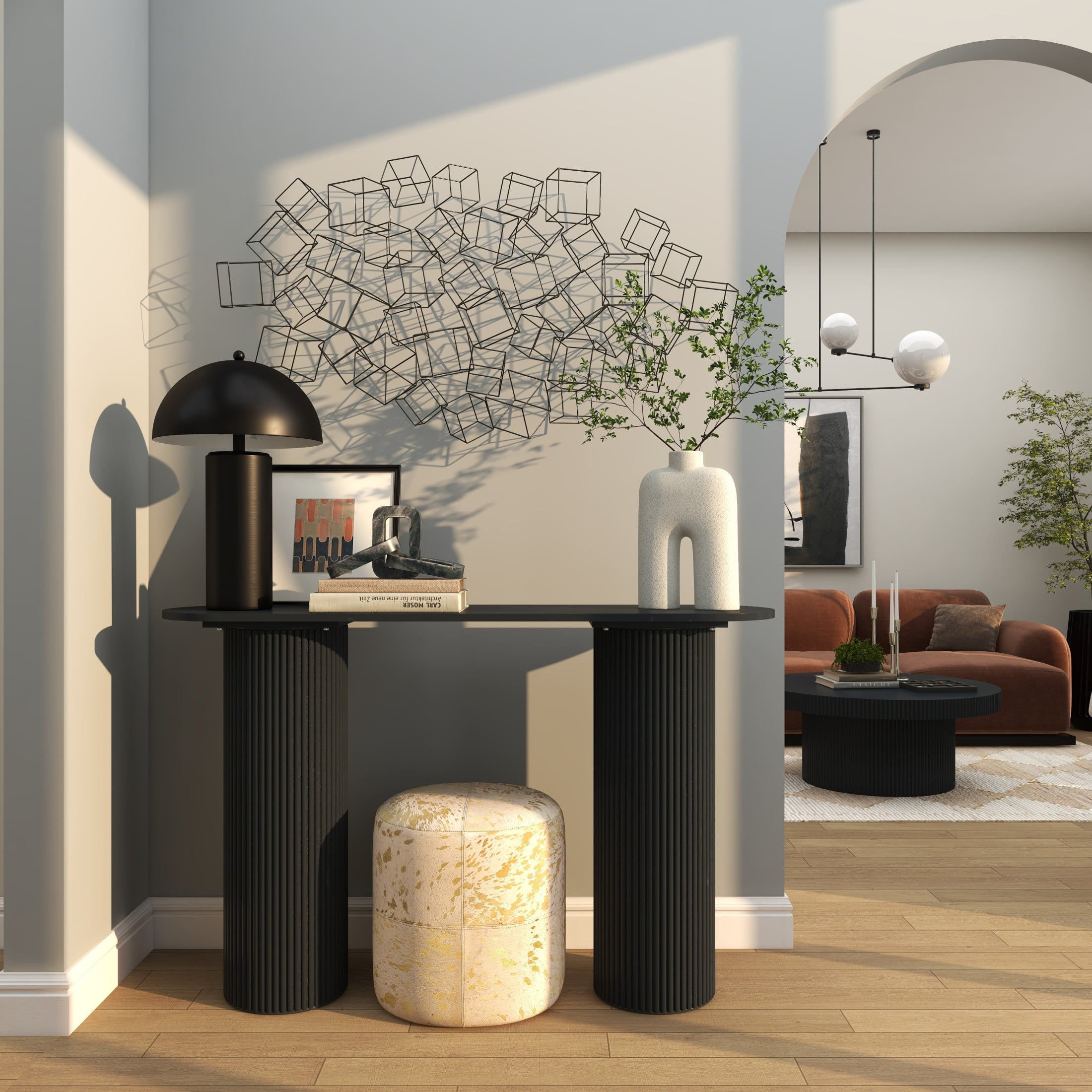 DecMode Black Metal 3D Layered Wire Cube Geometric Wall Decor - Image 12