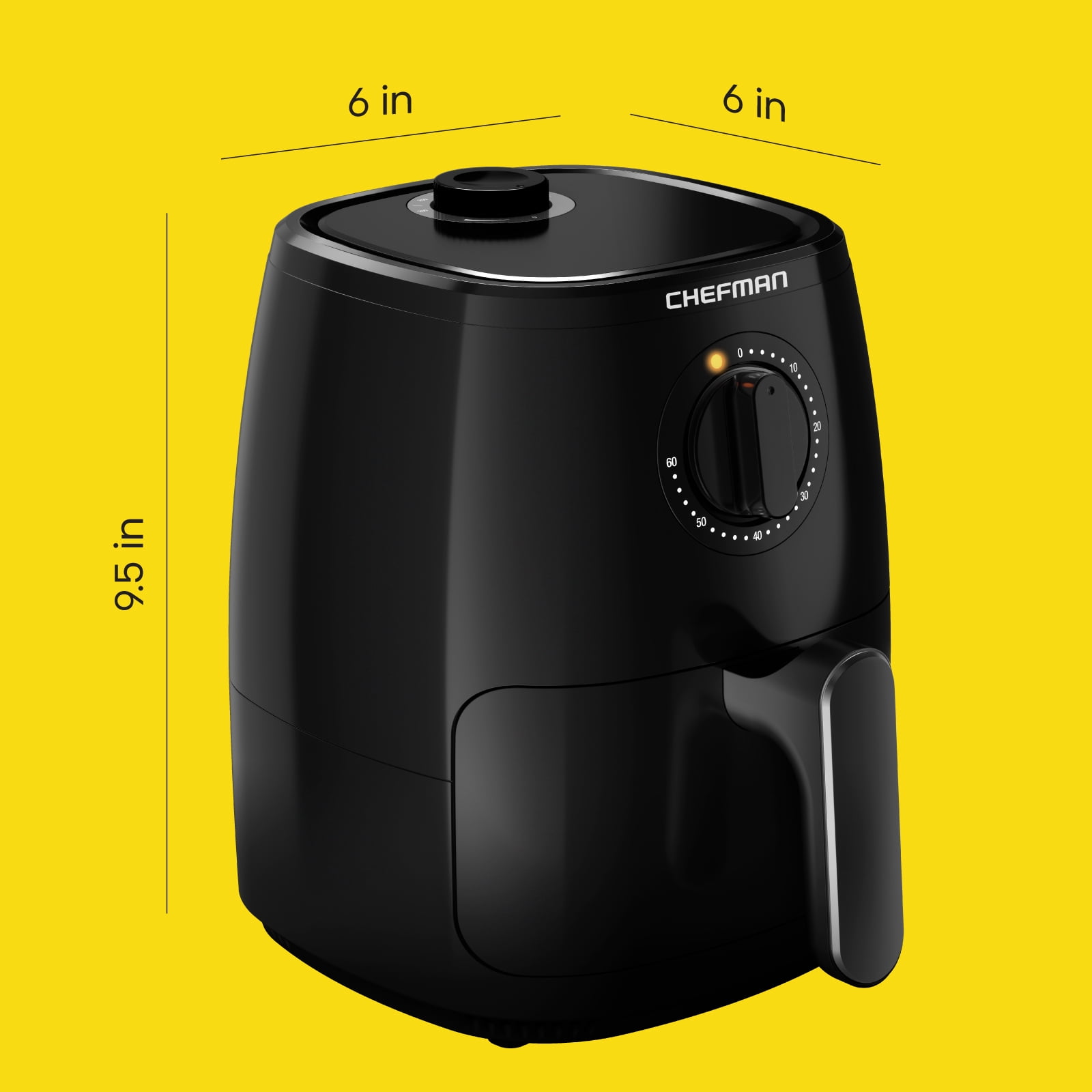 Chefman TurboFry™ Air Fryer with Adjustable Temp Control, Built In Timer, Black, 2 Quart - Image 5