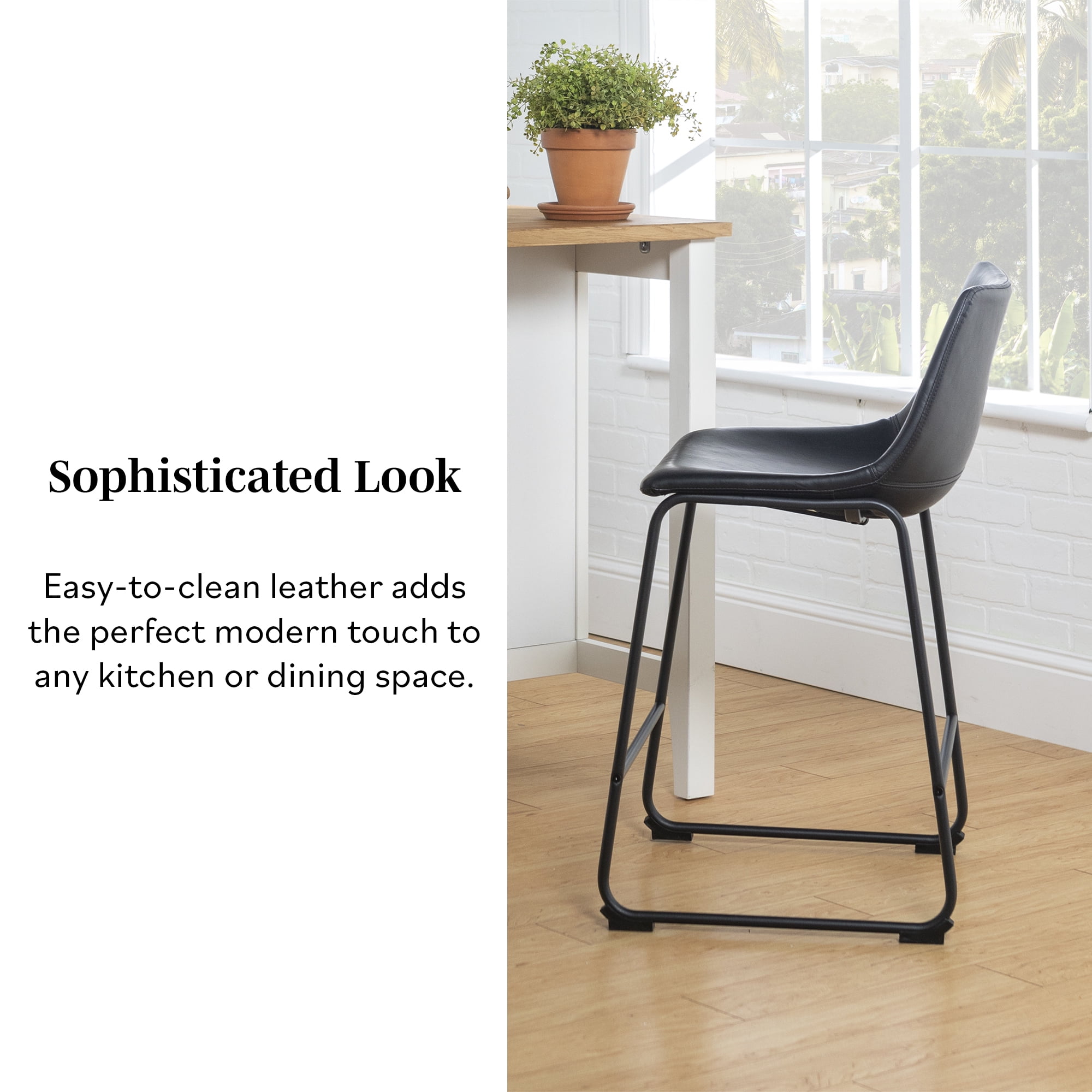 River Street Designs Bar Stool, Black, Set of 2 - Image 8