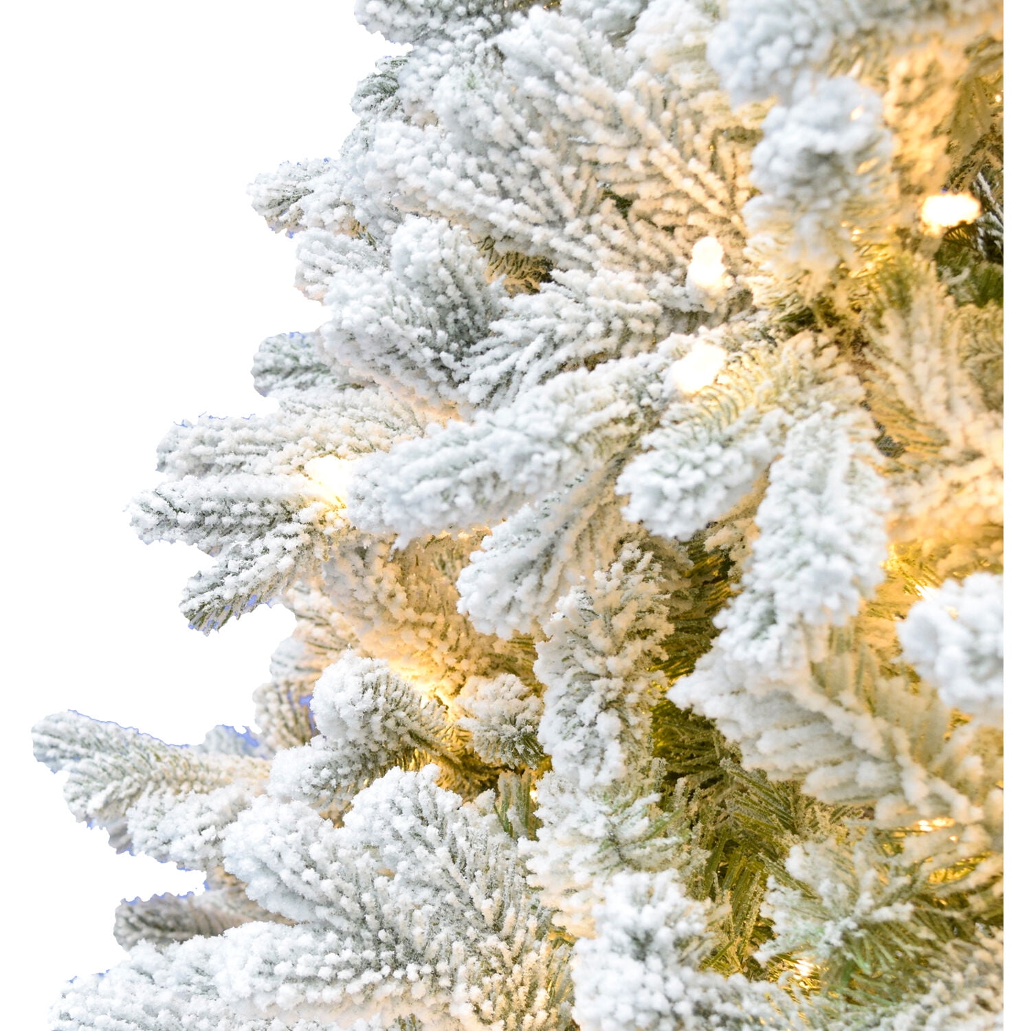 Christmas Time 6.5-ft. Snow Flocked Half Christmas Tree with Warm White LED Lights, PVC Tips, Festive Holiday Decor for Home and Office, Space-Saving Corner Wall Christmas Tree, CT-HFA065-LEDFL - Image 5