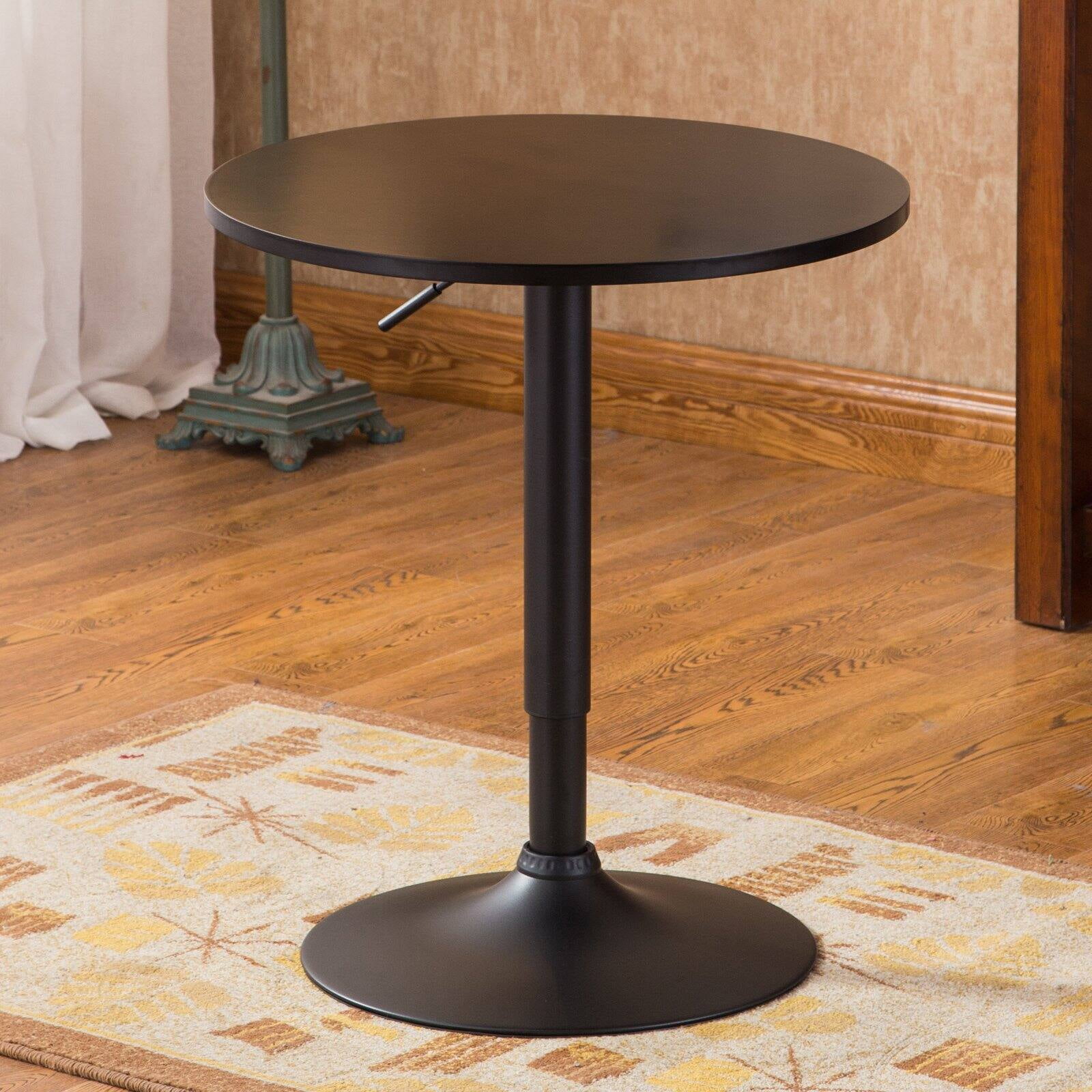 Belham Round Adjustable Height Bar Table in Black - Image 5