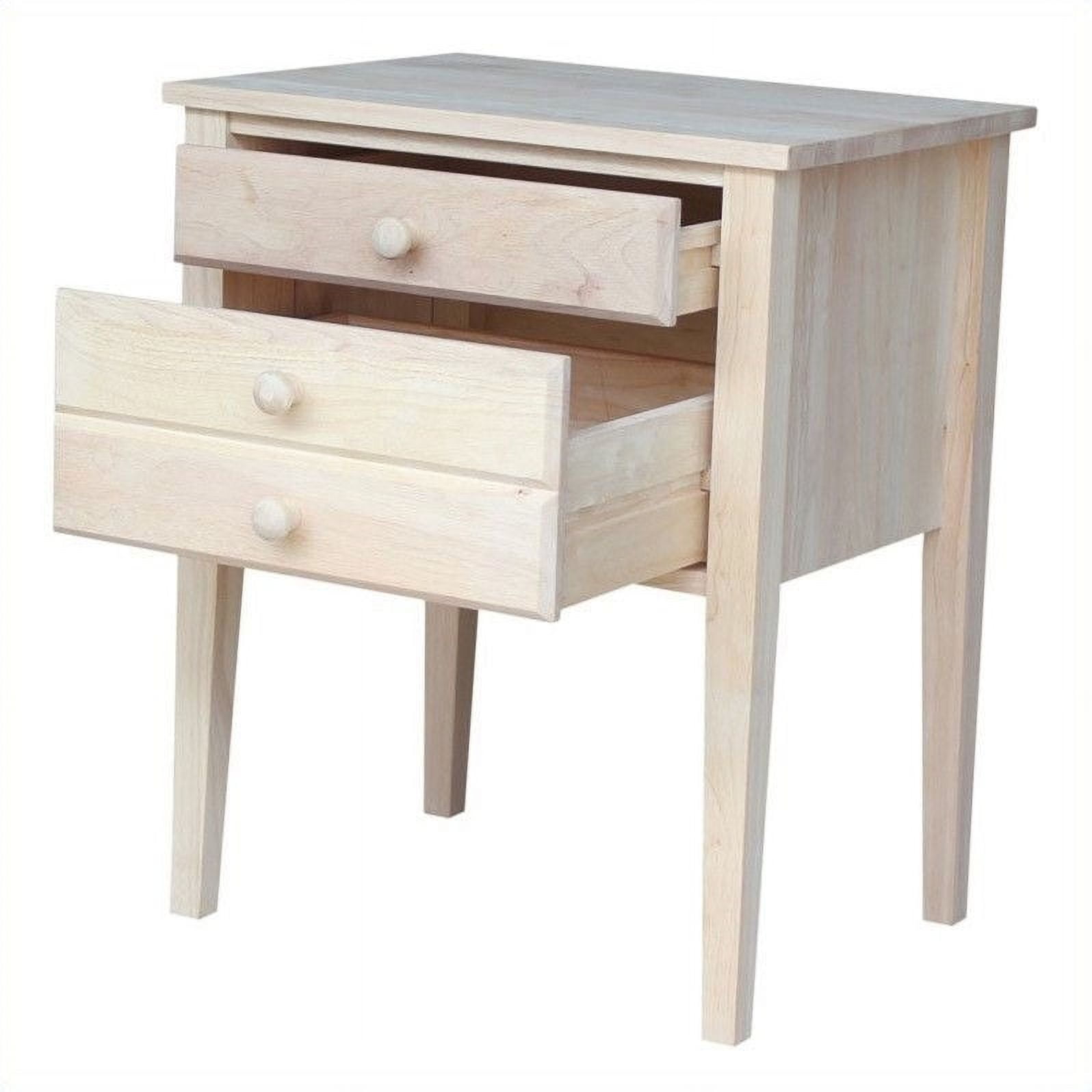 International Concepts Solid Wood Unfinished 3-Drawer Accent Table - Image 10