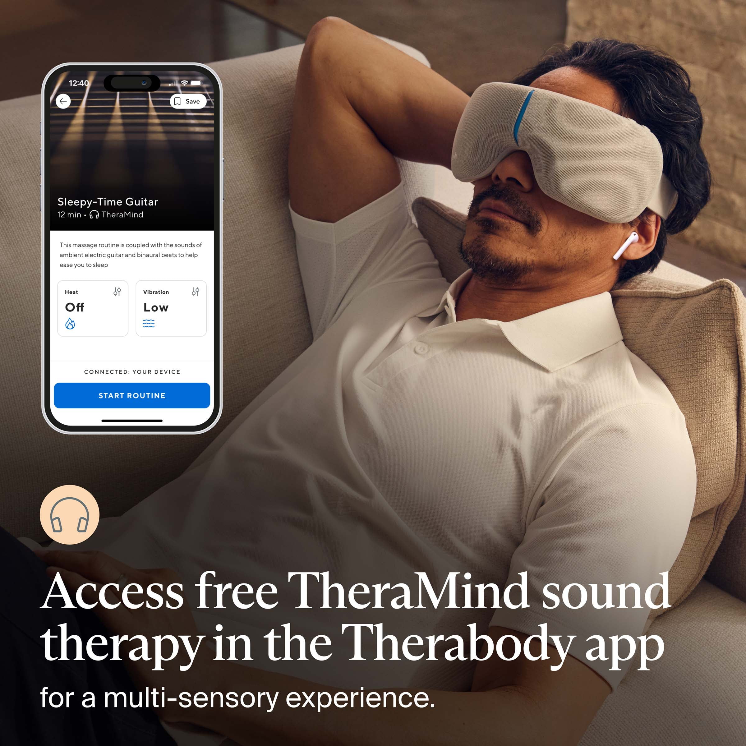 Therabody SmartGoggles (1st Generation) - Bluetooth Heated Massaging Device for Sleep, Focus, and Stress - Image 2