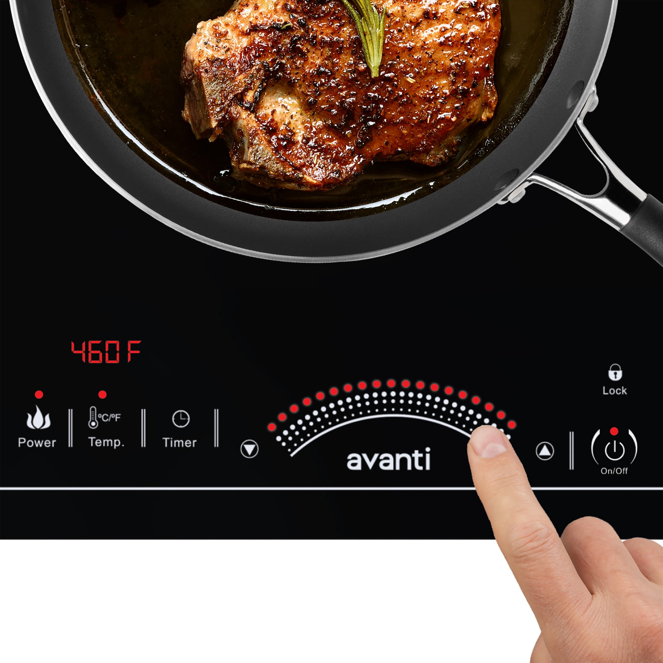 Avanti 1800W Portable Induction Cooktop, in Black (IH1800L1B-IS) - Image 12
