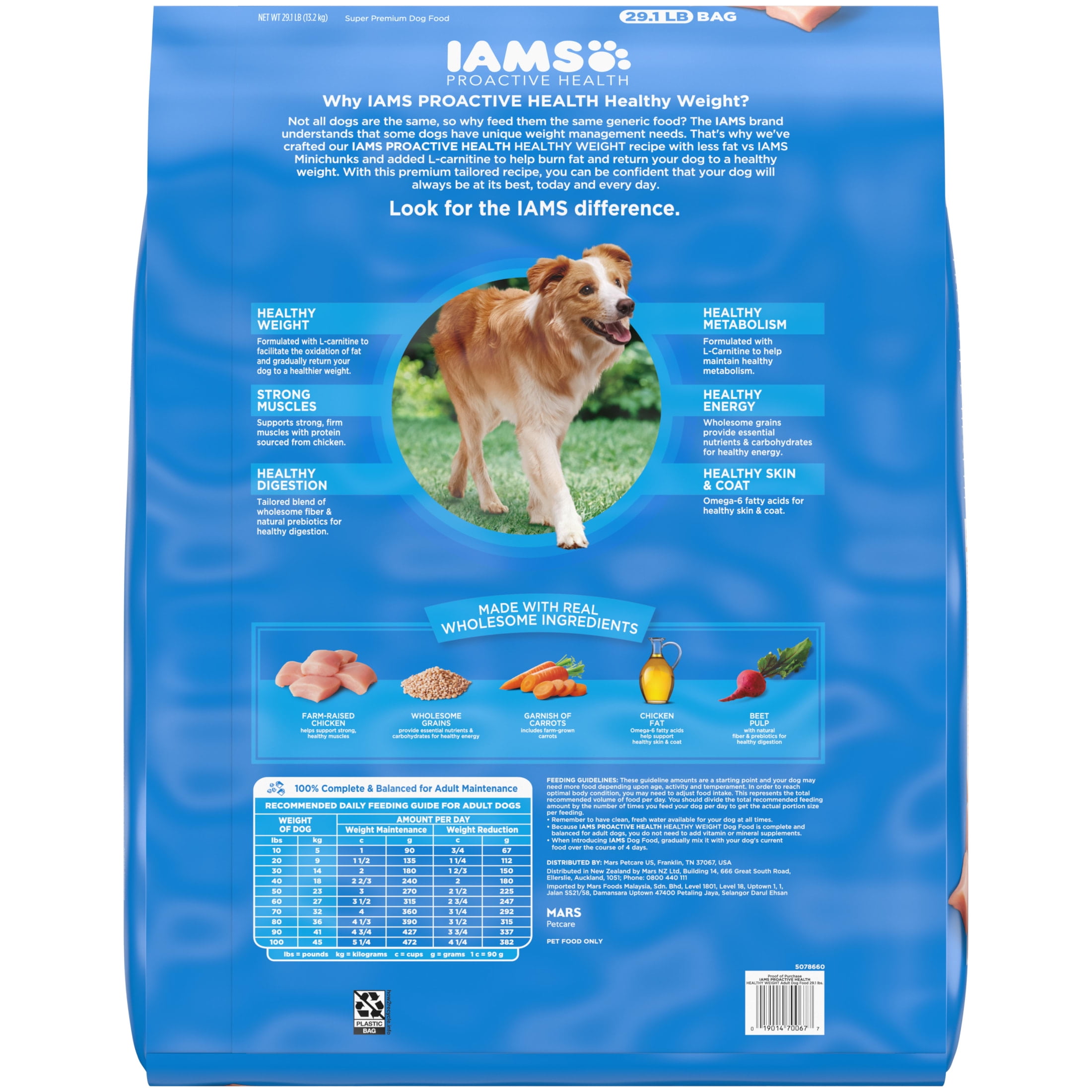 Iams Proactive Health Healthy Weight Control Adult Dry Dog Food With Real Chicken, 29.1 Lb Bag - Image 3