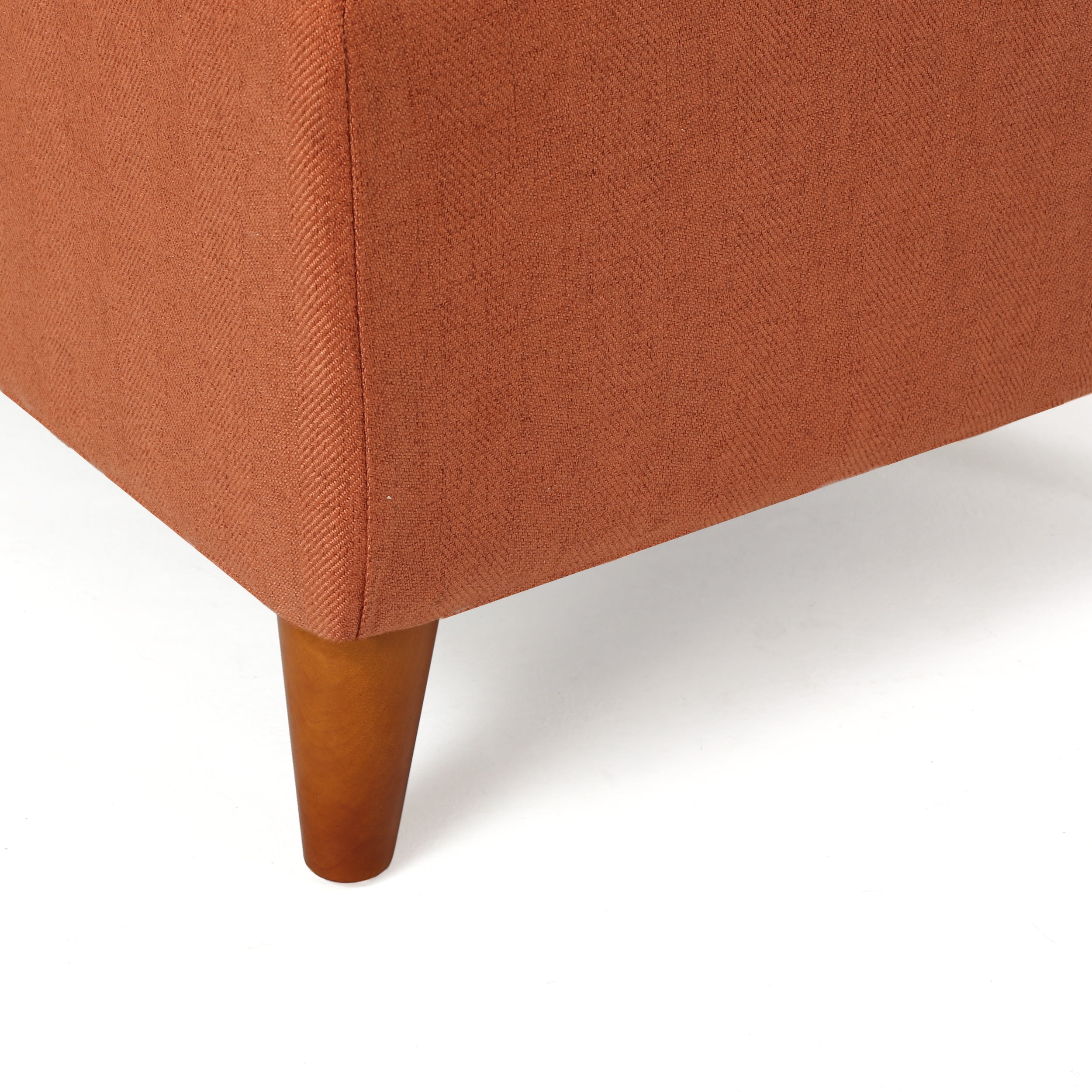 Noble House Hayden Orange Fabric Storage Ottoman - Image 2