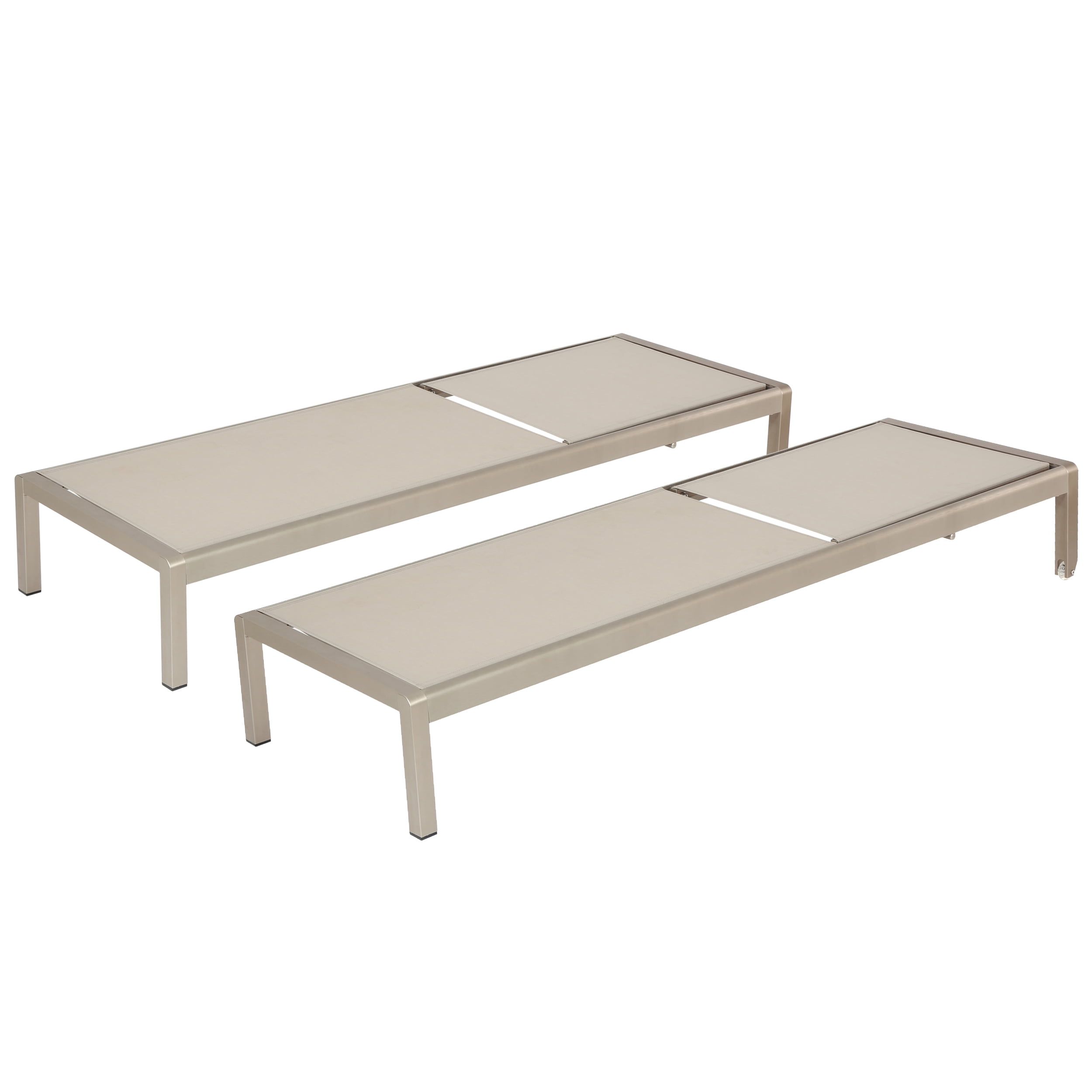 Grey Outdoor Mesh Chaise Lounge (Set of Two) - Image 2