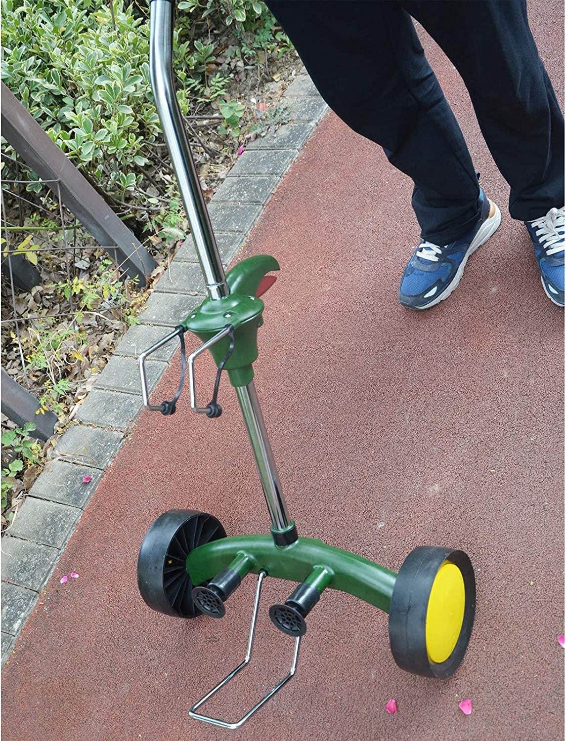 VIMOA Potted Plant Mover Dolly Green with Rubber Flat Free Round Wheels Stainless Steel Garden Pot Mover for Flower Trees - Image 7