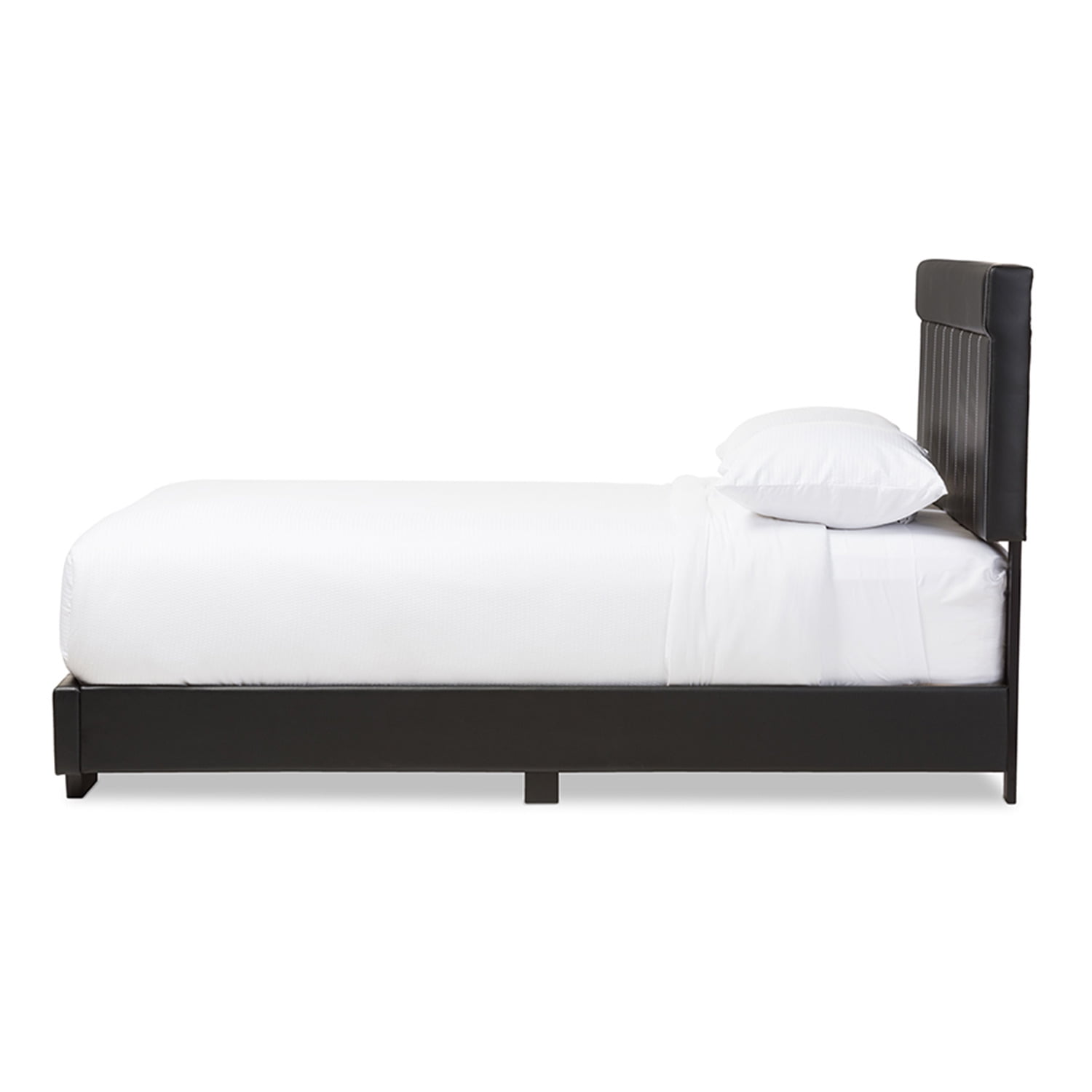 Baxton Studio Solo Modern and Contemporary Black Faux Leather Full Size Platform Bed - Image 4