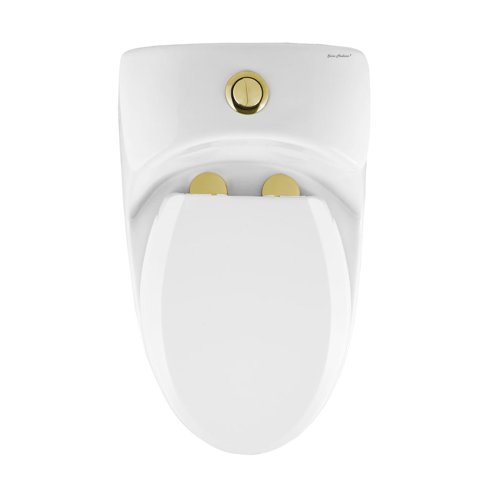 Chateau One Piece Elongated Toilet Dual Flush, Brushed Gold Hardware 1.1/1.6 gpf - Image 11
