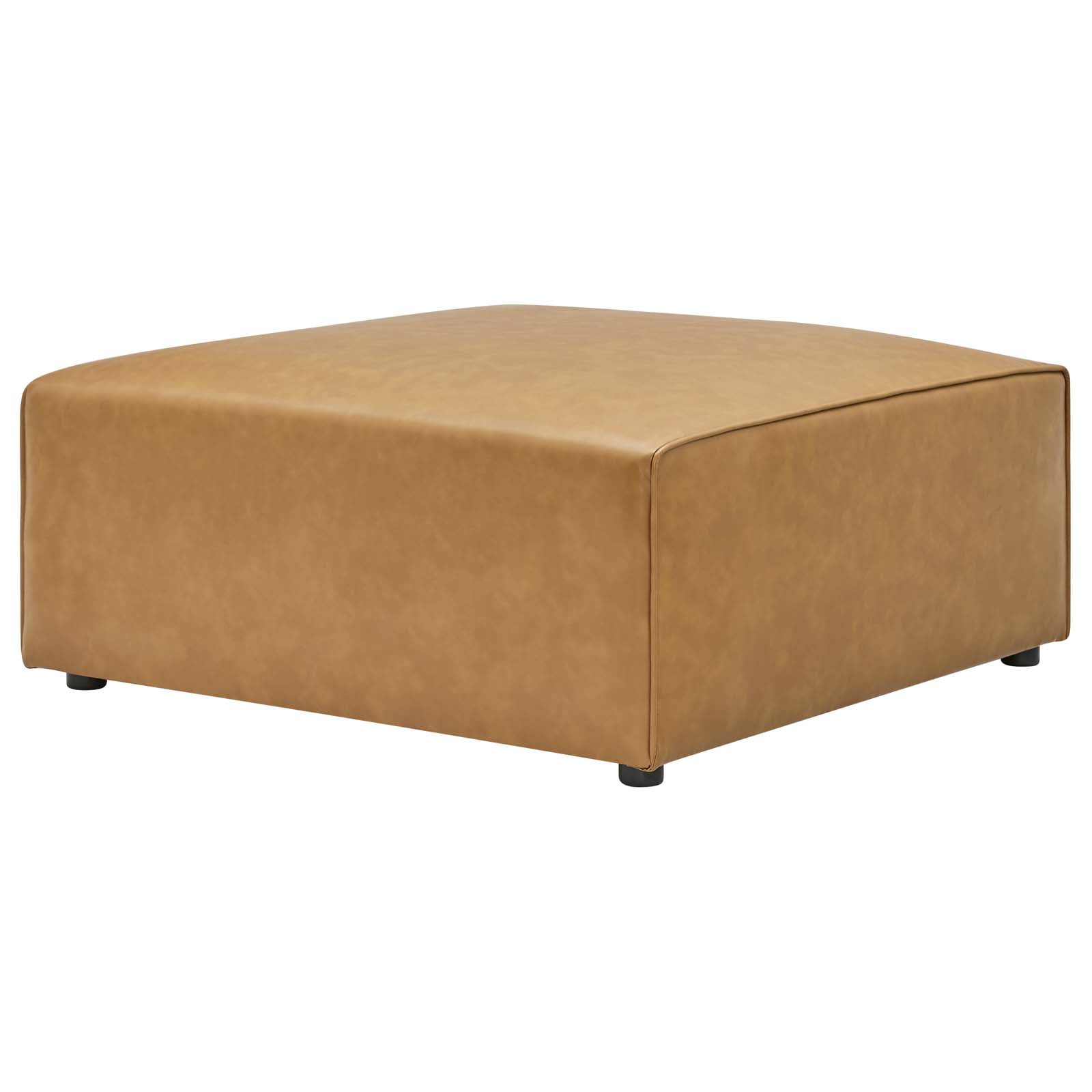 Modway Mingle Vegan Leather Ottoman in Tan - Image 4