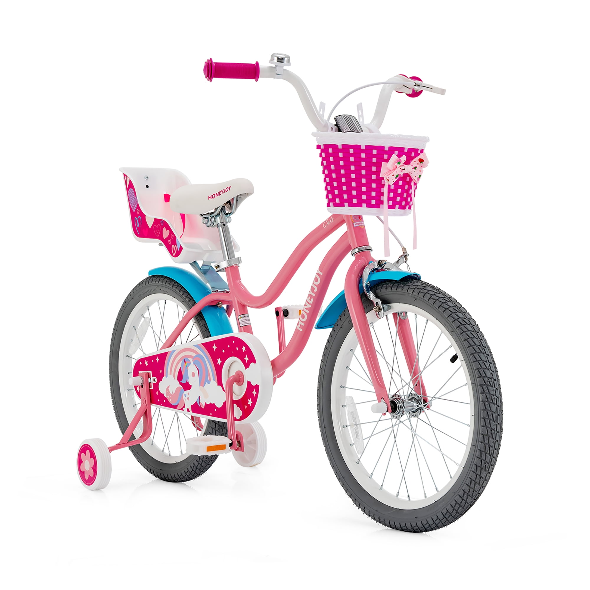 Honeyjoy 18 Inches Kids Bicycle with Training Wheels & Basket for Boys & Girls Age 5-9 Years - Image 8
