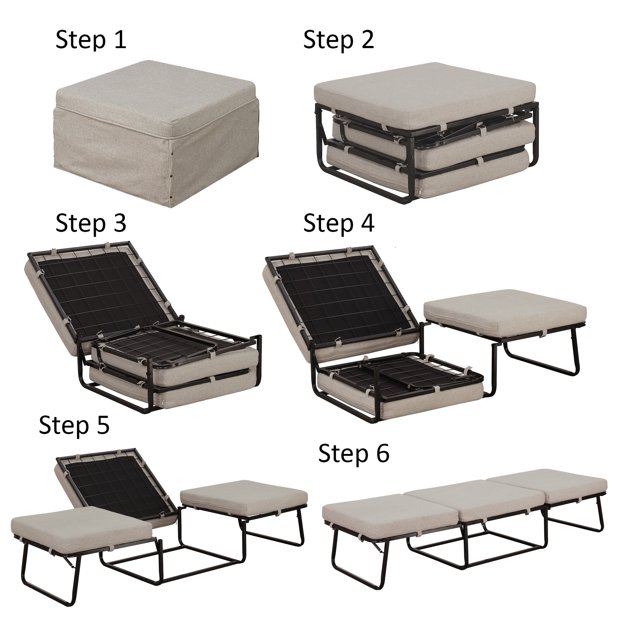 Convenience Concepts Designs4Comfort Folding Bed Ottoman - Image 2