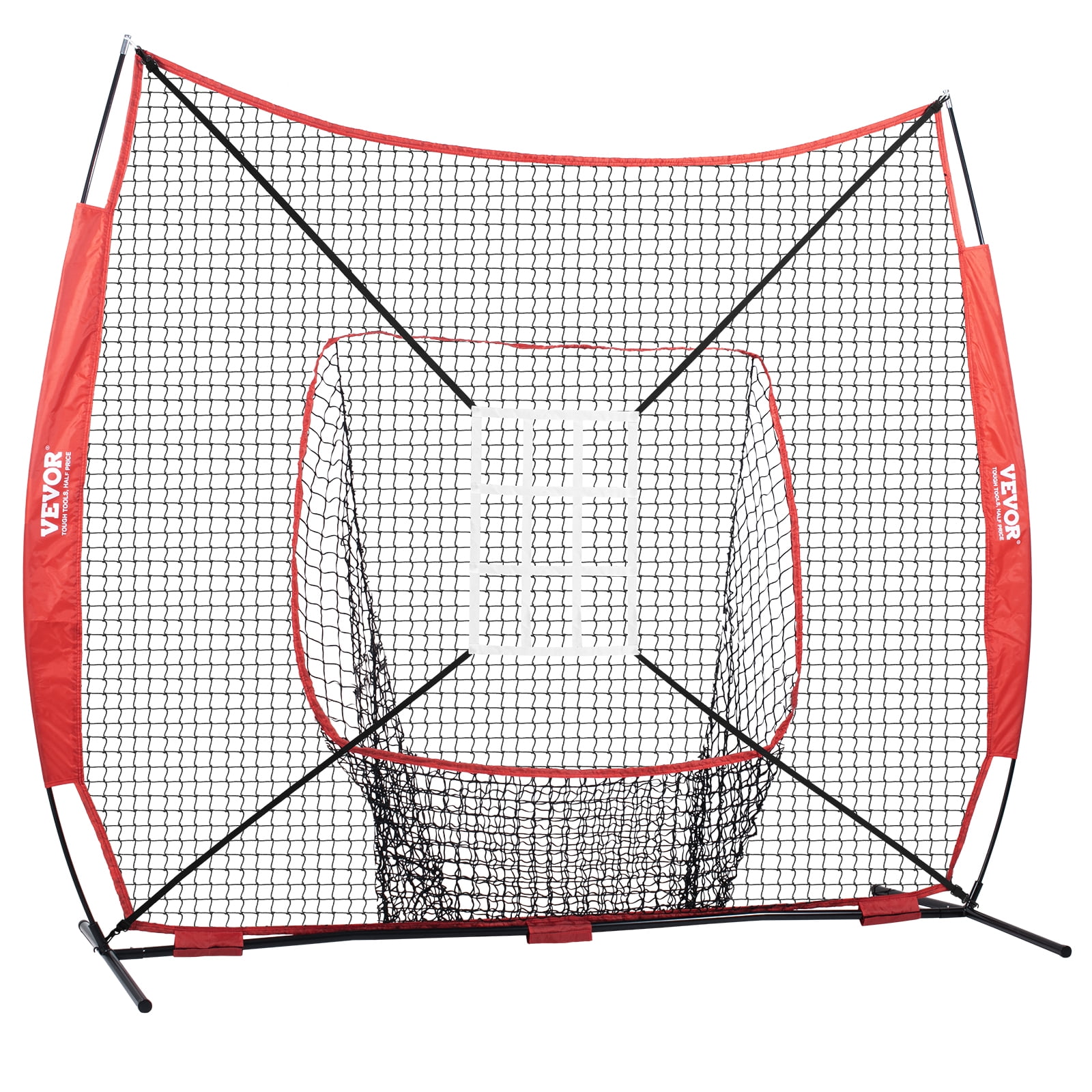 BENTISM Portable Baseball Softball Practice Net, 7x7 ft Hitting Batting Training Net for Baseball Softball Catching or Throwing Full Set w/2*Strike Zone&Batting Tee&Collector&Sand-Filled Ball - Image 3