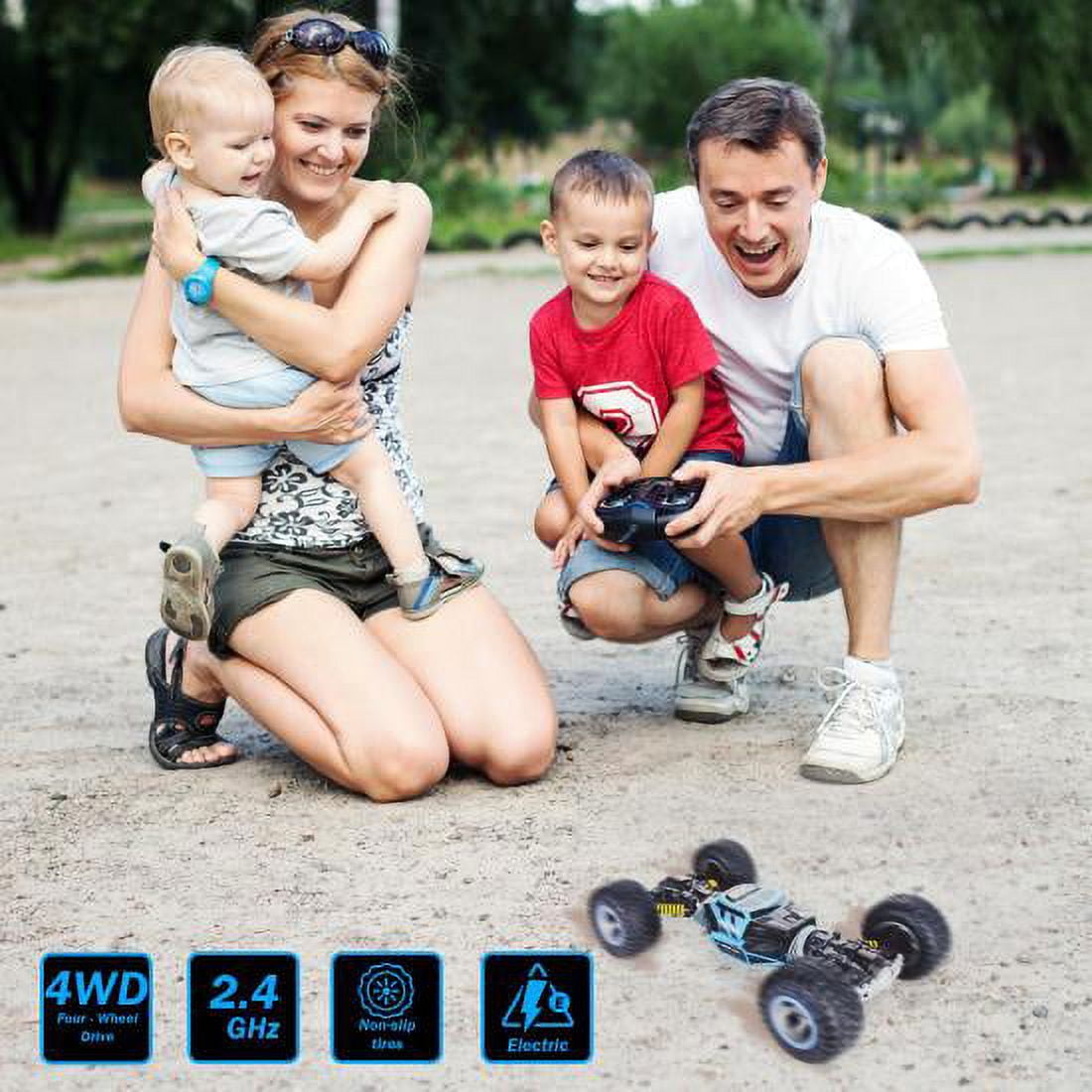 Jovial Kids Outdoor 2.4 GHz Wireless Remote Control RC Monster Rock Crawler Off Road Truck RTR Low/High Chassis Stunt Car Toy with Rechargeable Battery Pack for Any Outdoor Terrain - JRC30 - Image 4