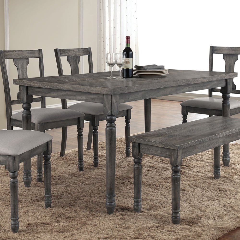 Acme DaLace Bench in Weathered Gray Finish - Image 2