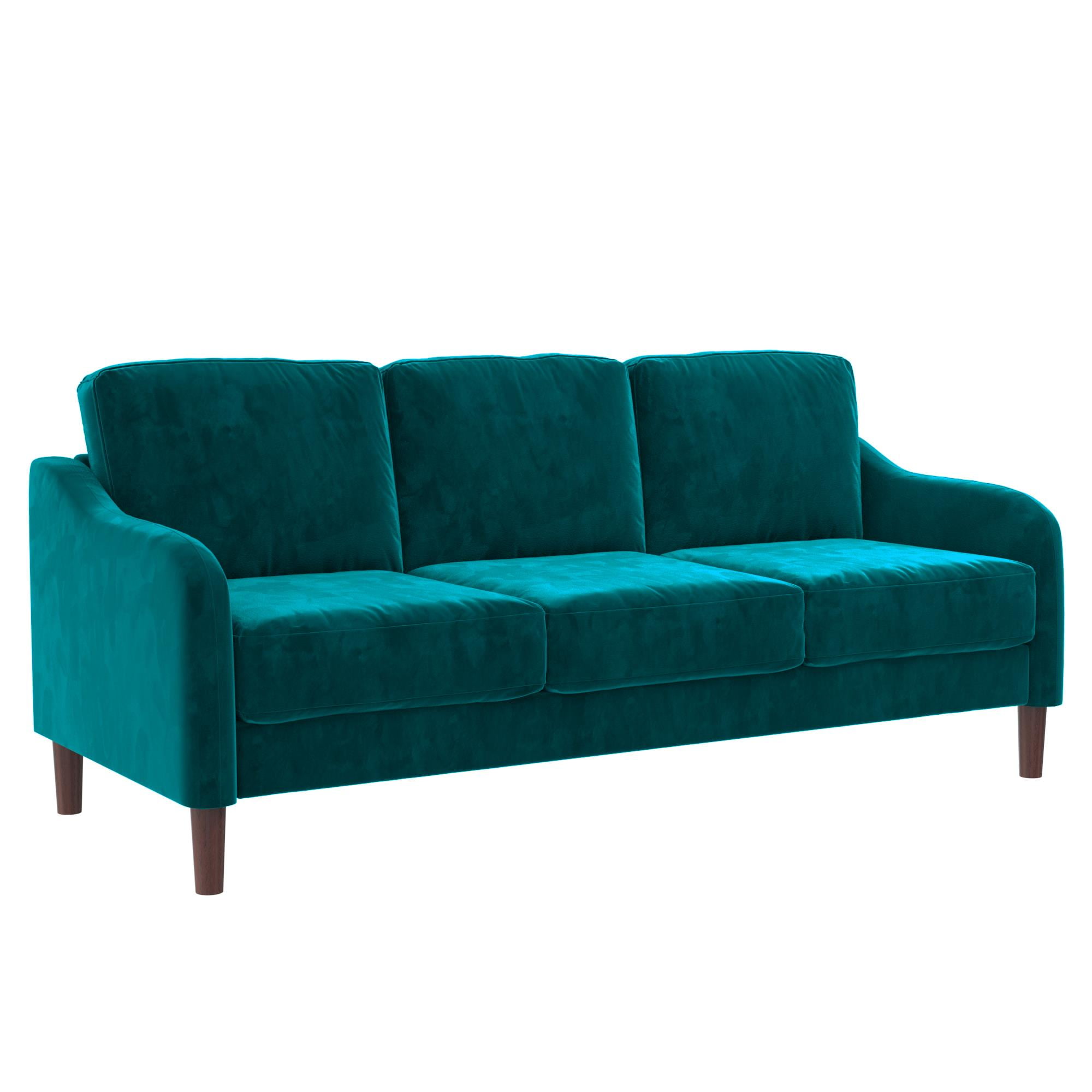 DHP Marbella 3-Seater Sofa Couch, Living Room Furniture, Green Velvet - Image 12