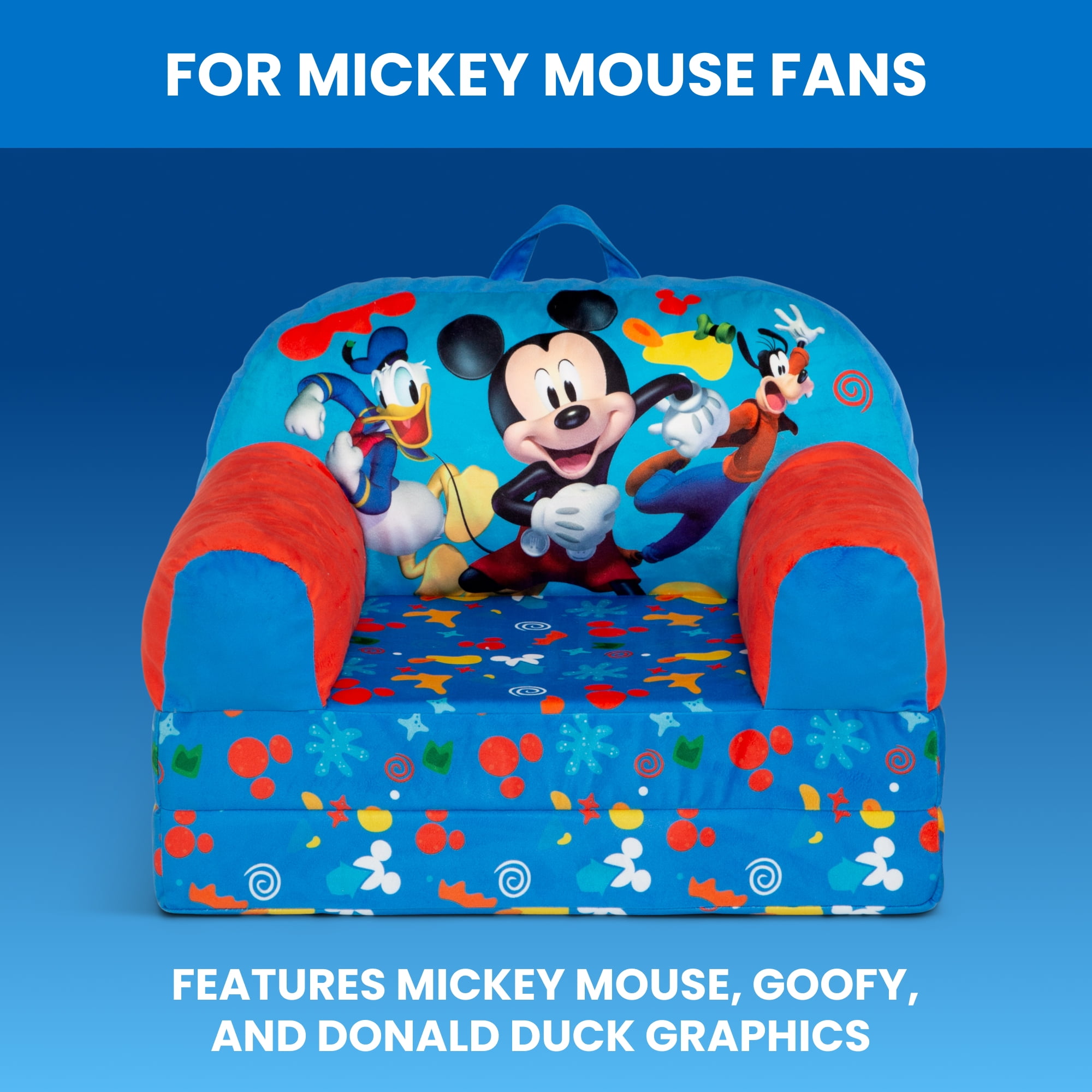 Mickey Mouse Cozee Buddy Flip-Out Chair by Delta Children, Blue - Image 3