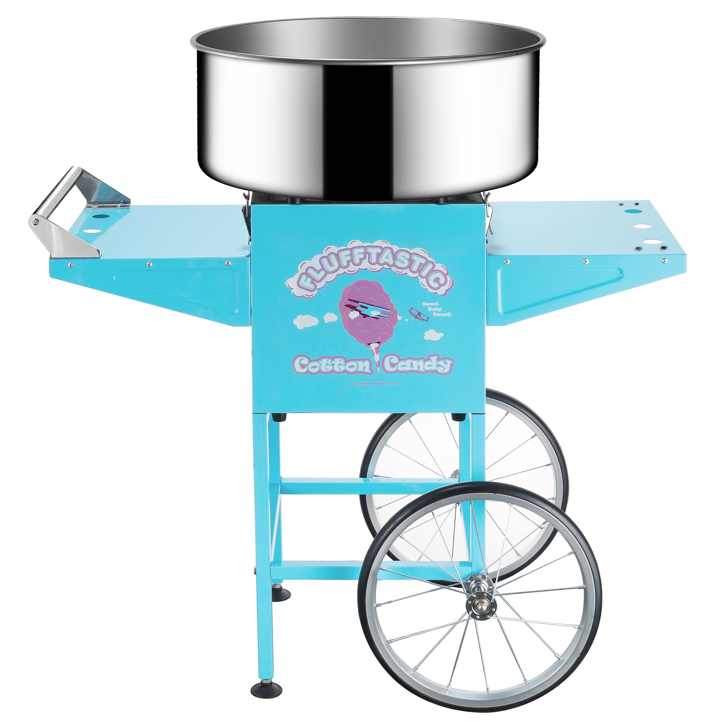 Great Northern Popcorn Flufftastic 1000W Cotton Candy Machine Cart, Blue - Image 8